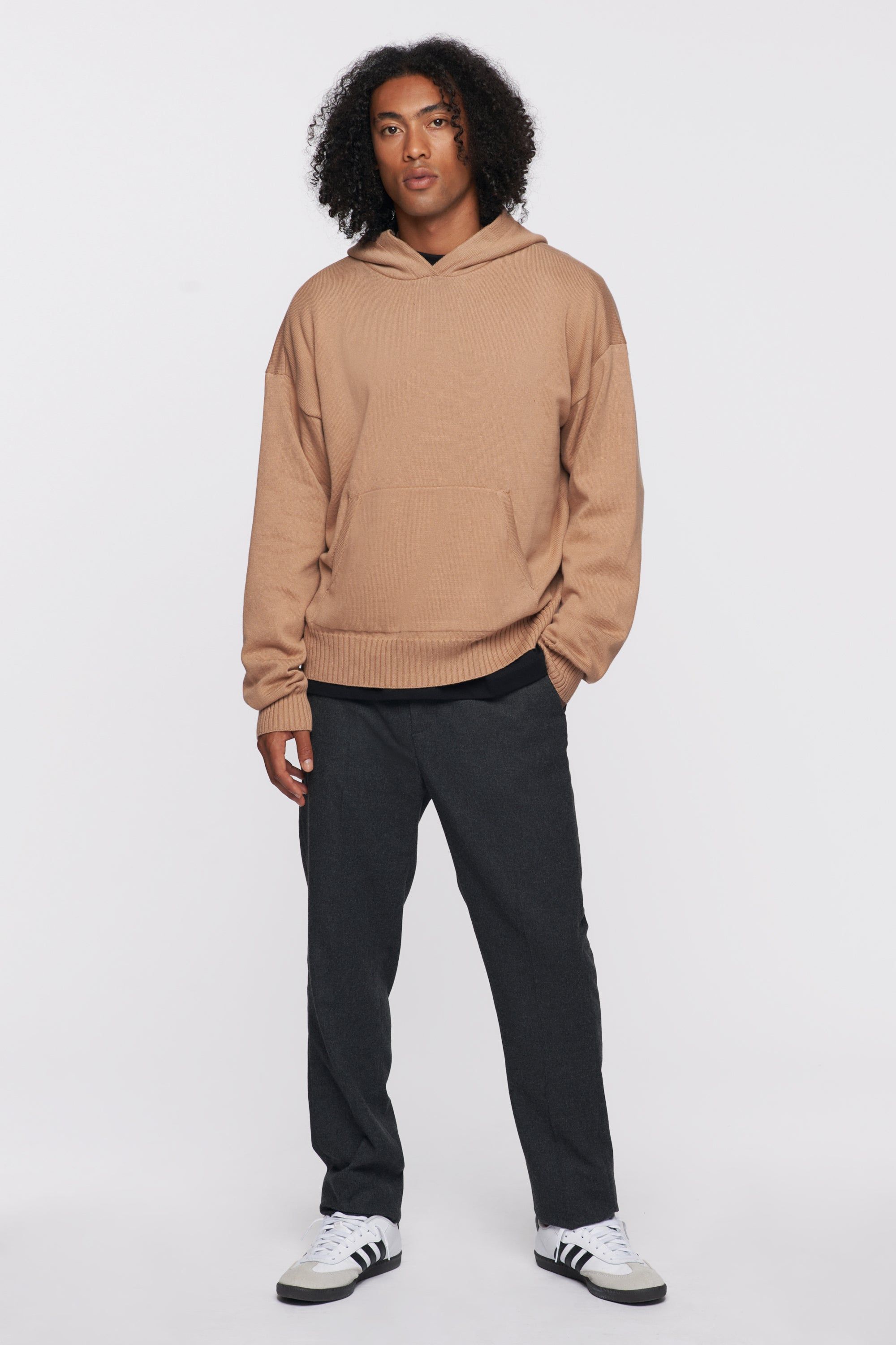 Unisex Fine Knit Hoodie in Light Sienna sold by Kotn product image thumbnail 2