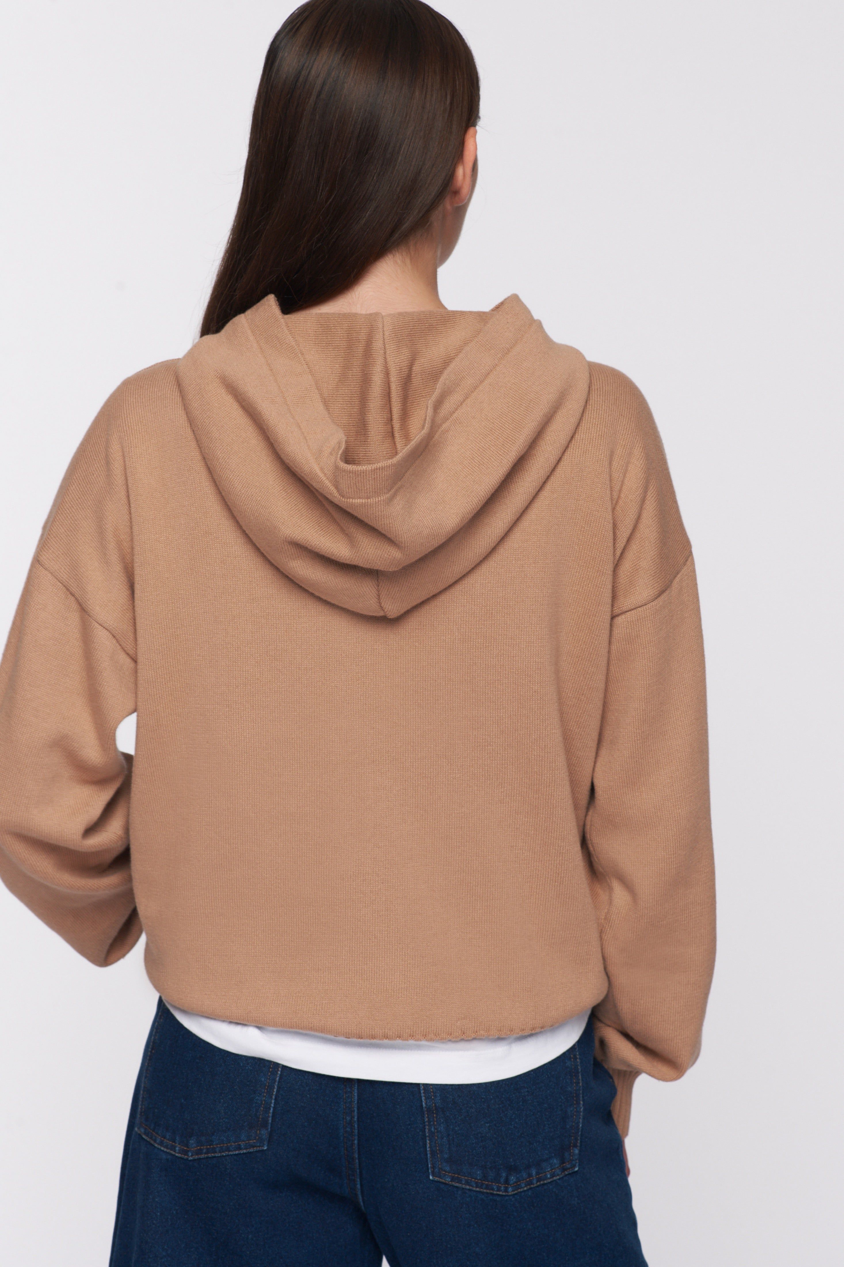 Unisex Fine Knit Hoodie in Light Sienna sold by Kotn product image thumbnail 5