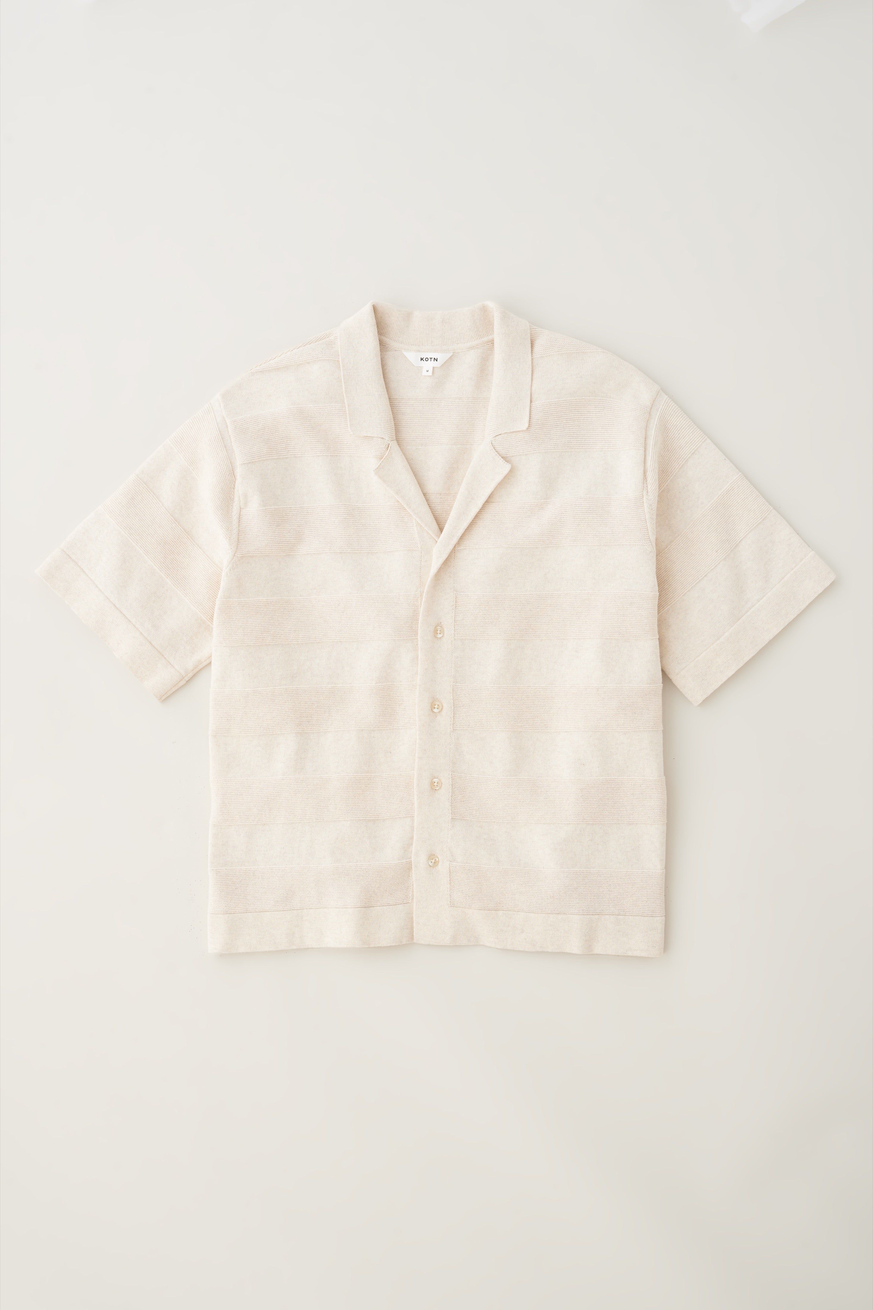 Men's Fine Knit Shirt in Alabaster sold by Kotn product image thumbnail 5