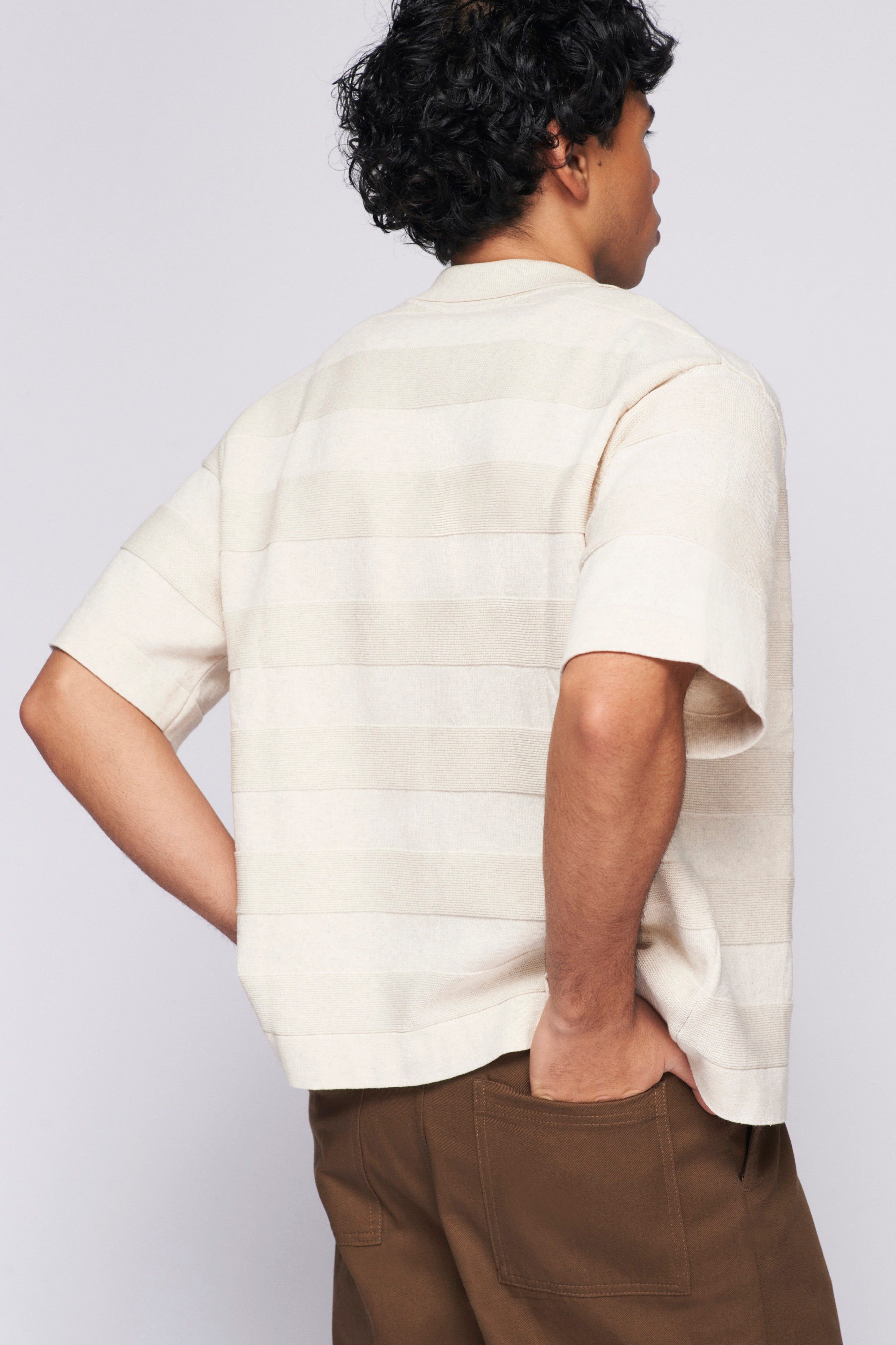 Men's Fine Knit Shirt in Alabaster sold by Kotn product image thumbnail 3