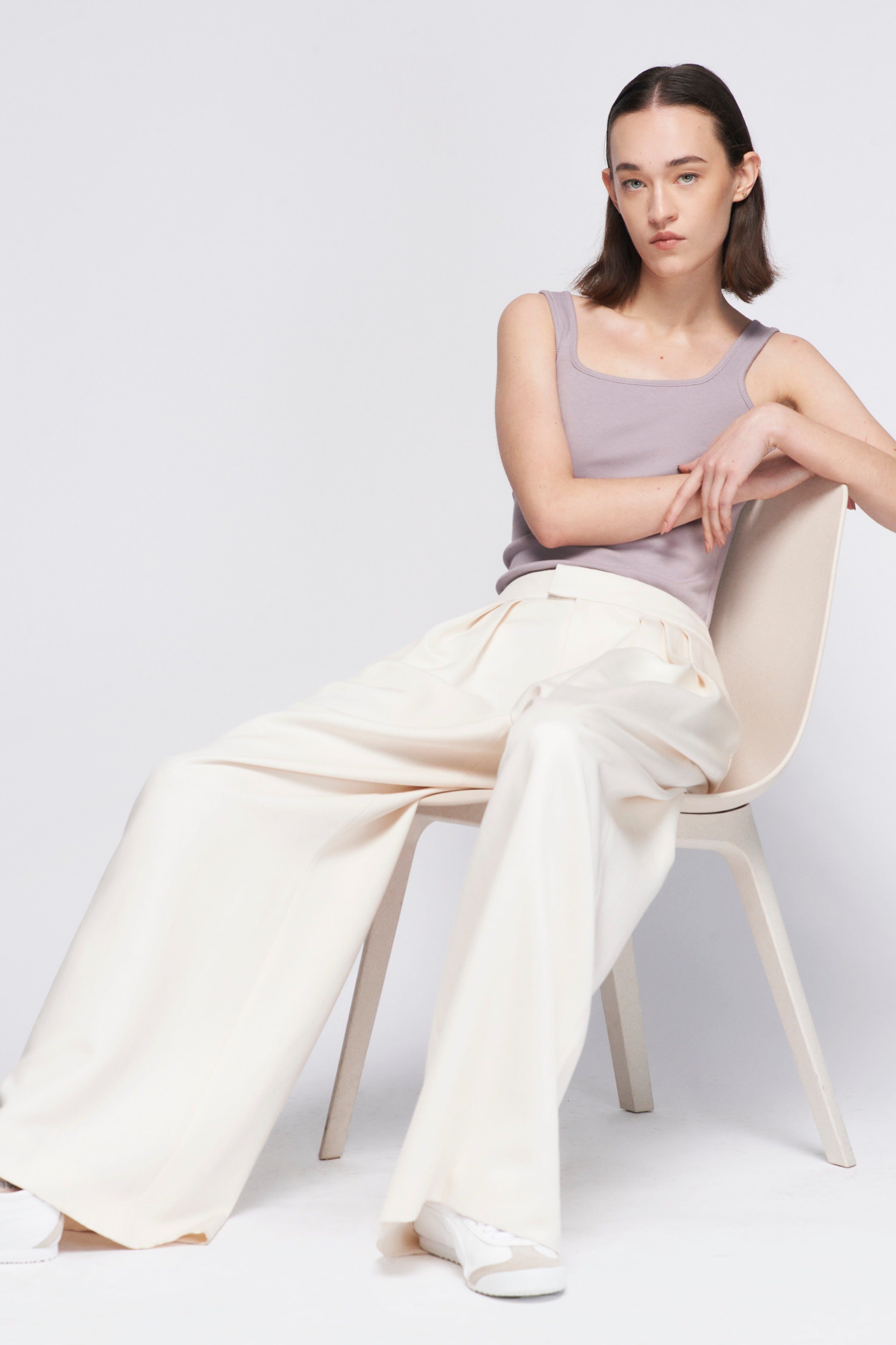 Women's Square Neck Tank in Lavender sold by Kotn product image thumbnail 5