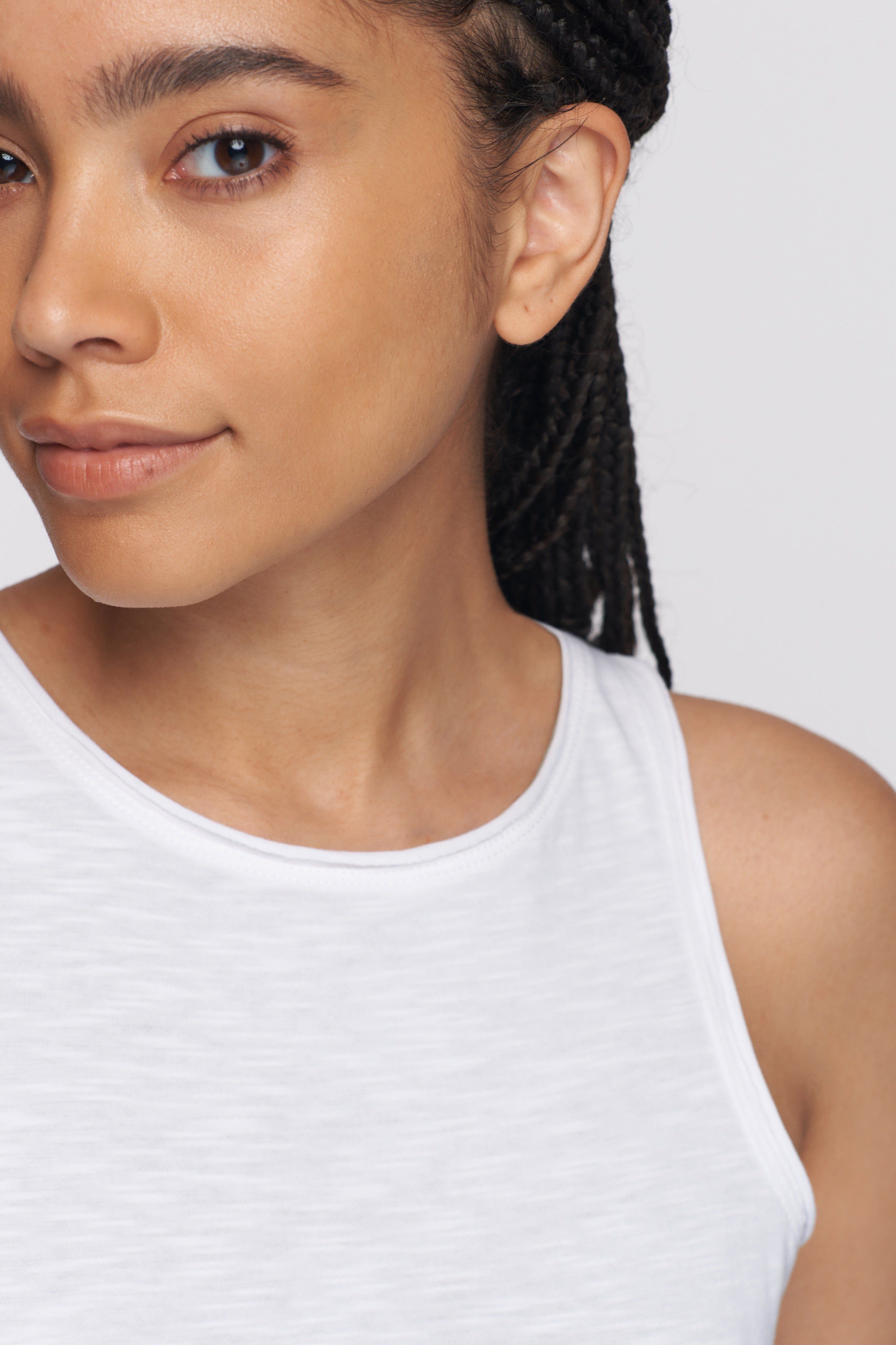 Women's Raw Edge Tank in White sold by Kotn product image thumbnail 3