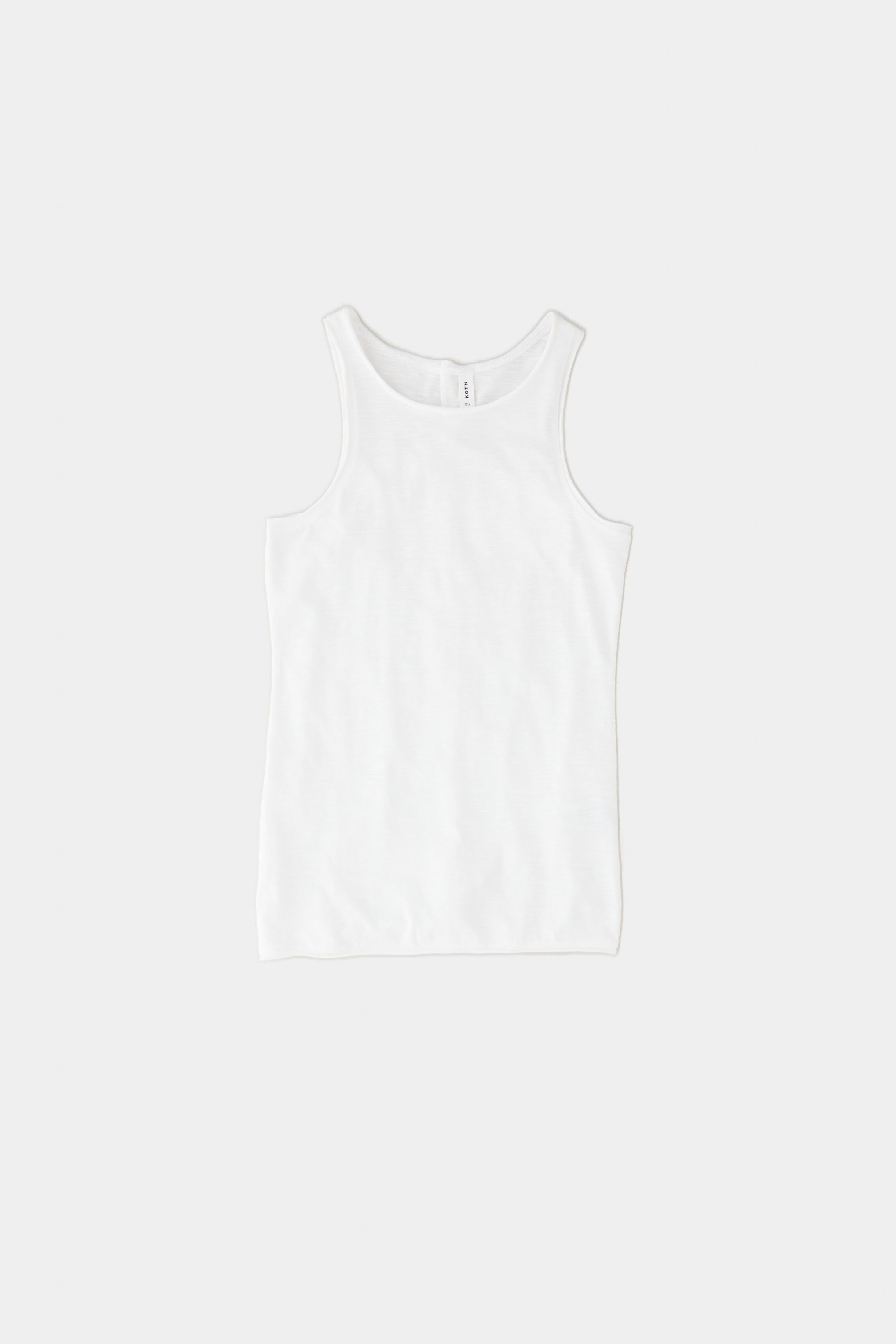 Women's Raw Edge Tank in White sold by Kotn product image thumbnail 5