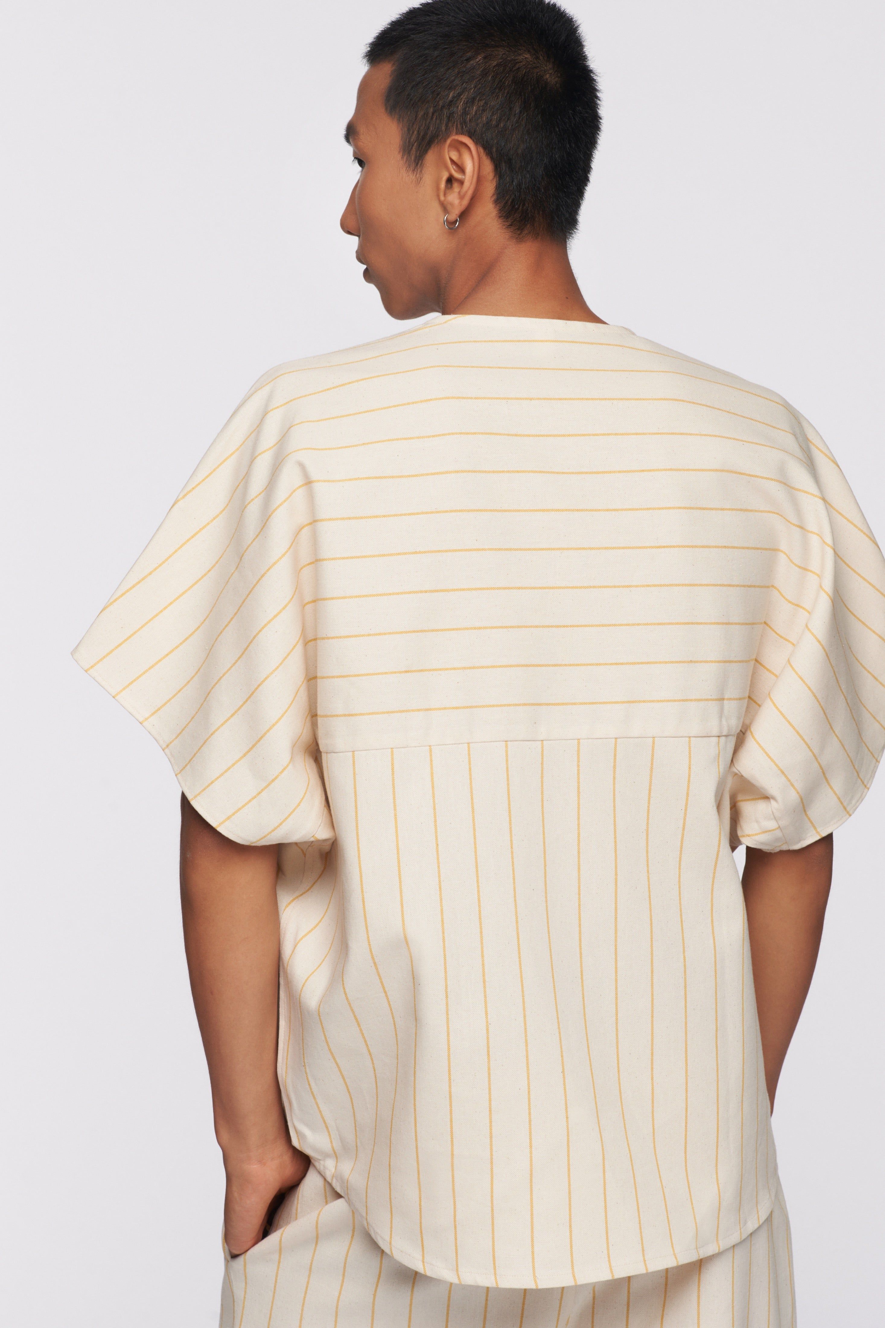 Unisex Woven Top in Autumn Stripe sold by Kotn product image thumbnail 5