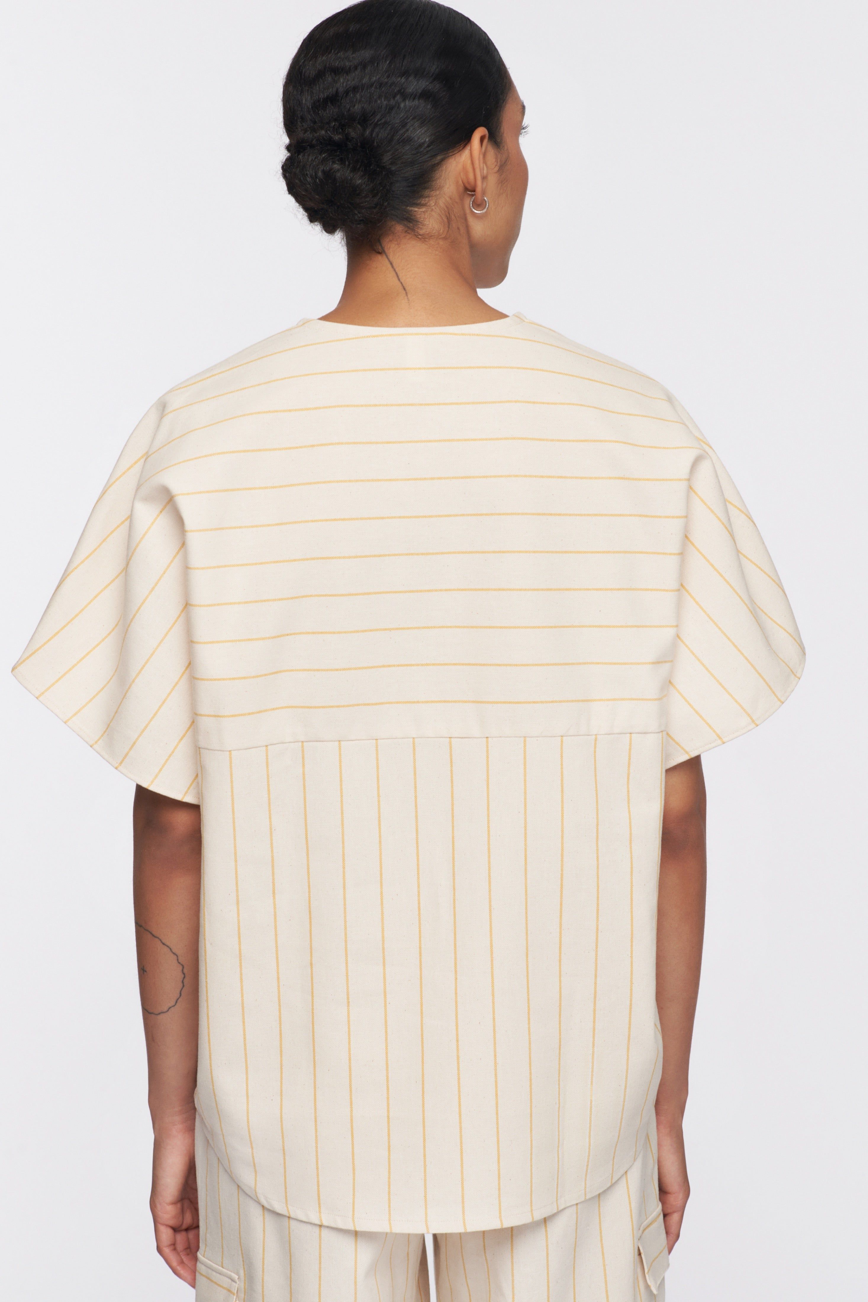 Unisex Woven Top in Autumn Stripe sold by Kotn product image thumbnail 6