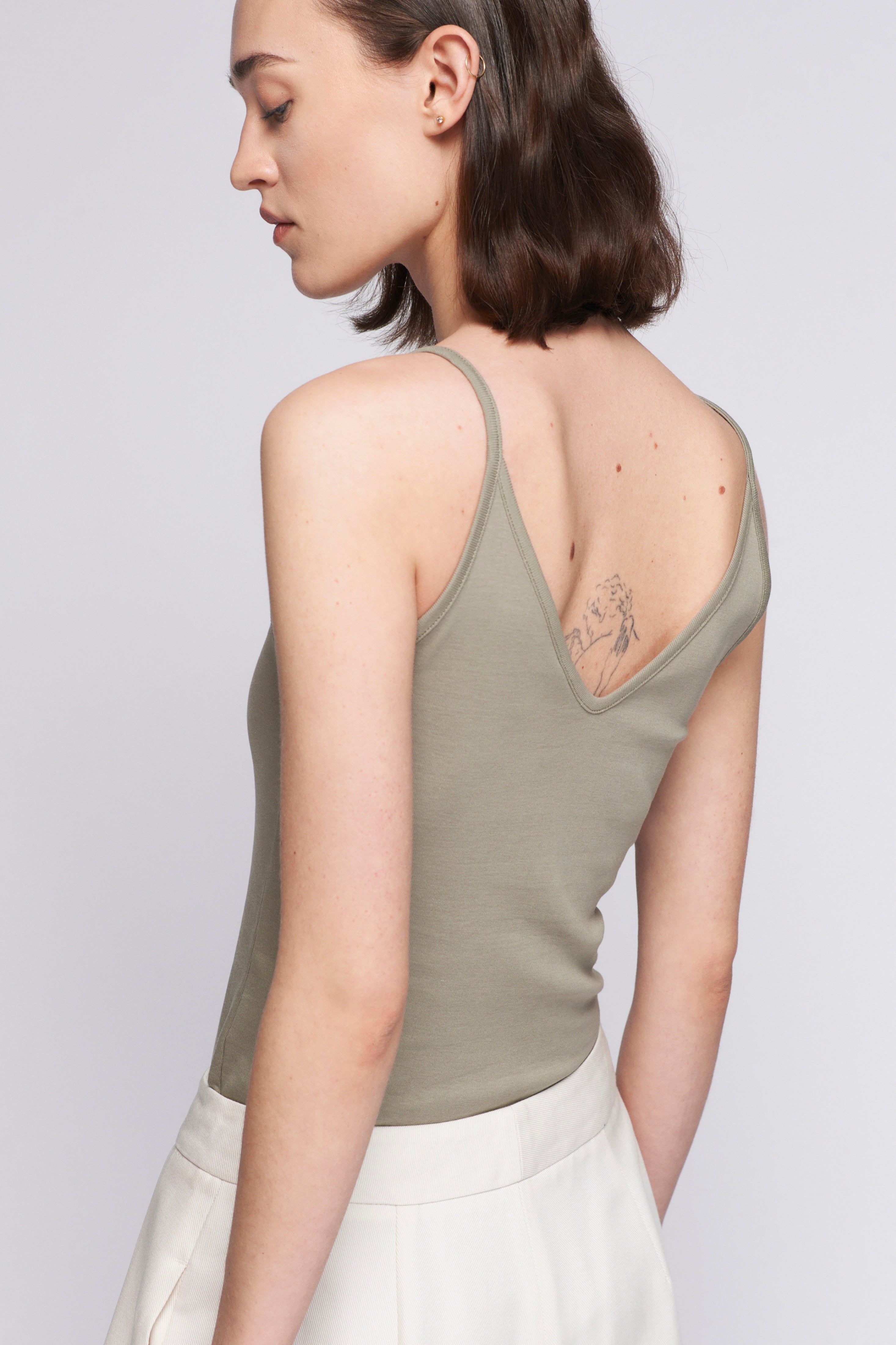 Women's V-Neck Tank in Laurel Oak sold by Kotn product image thumbnail 3