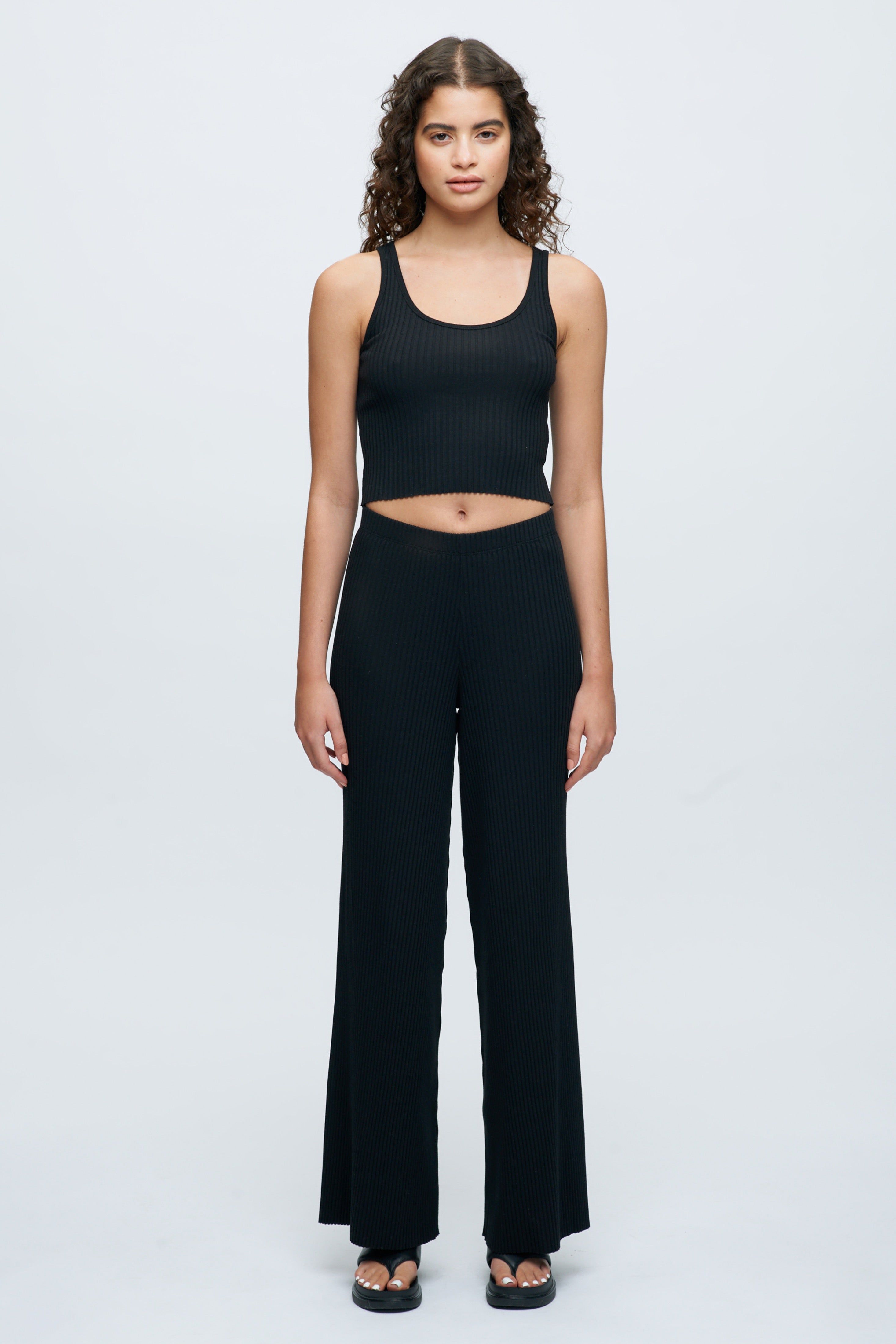 Women's Rib Pant in Black sold by Kotn