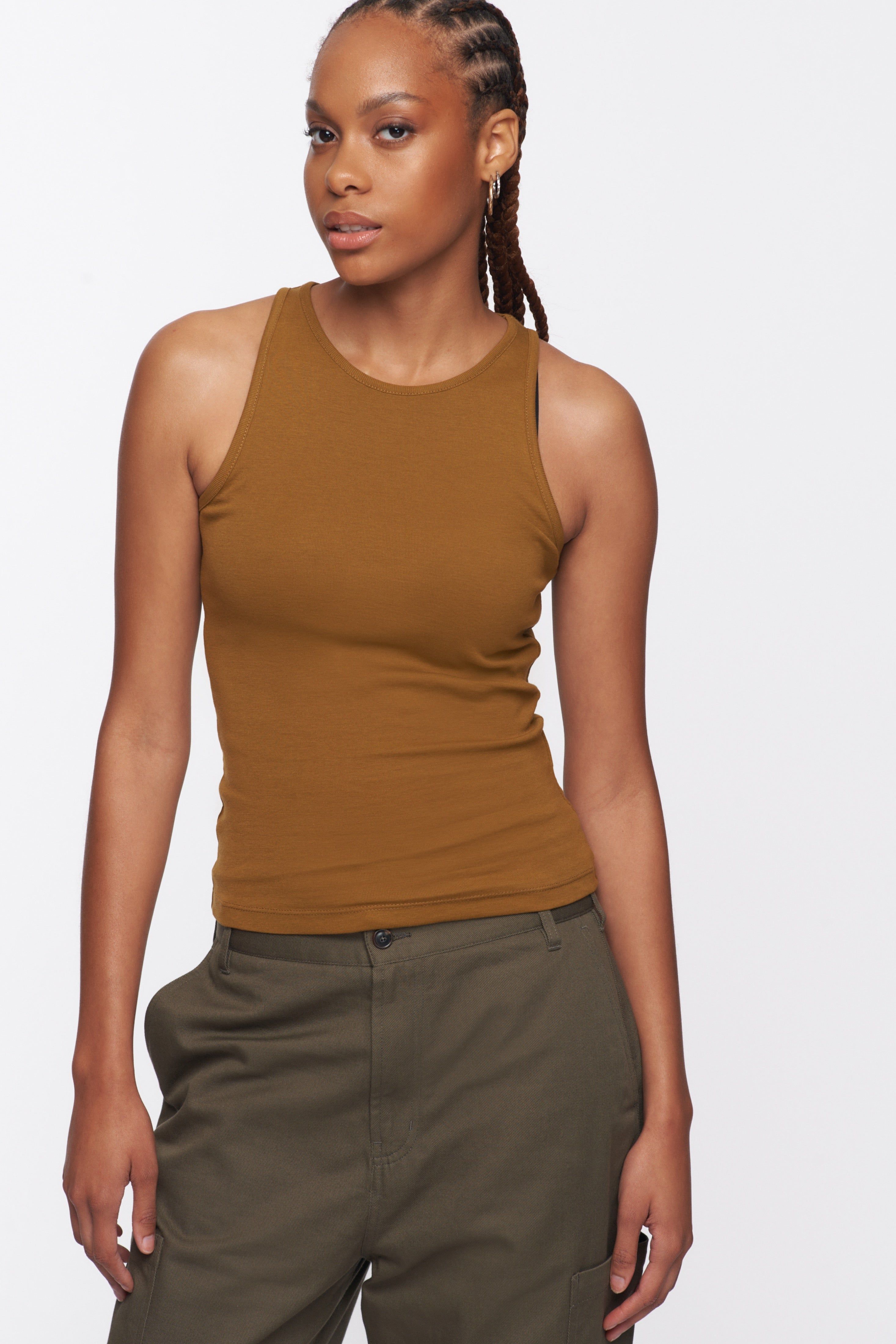 Women's High Neck Tank in Ochre sold by Kotn product image thumbnail 2