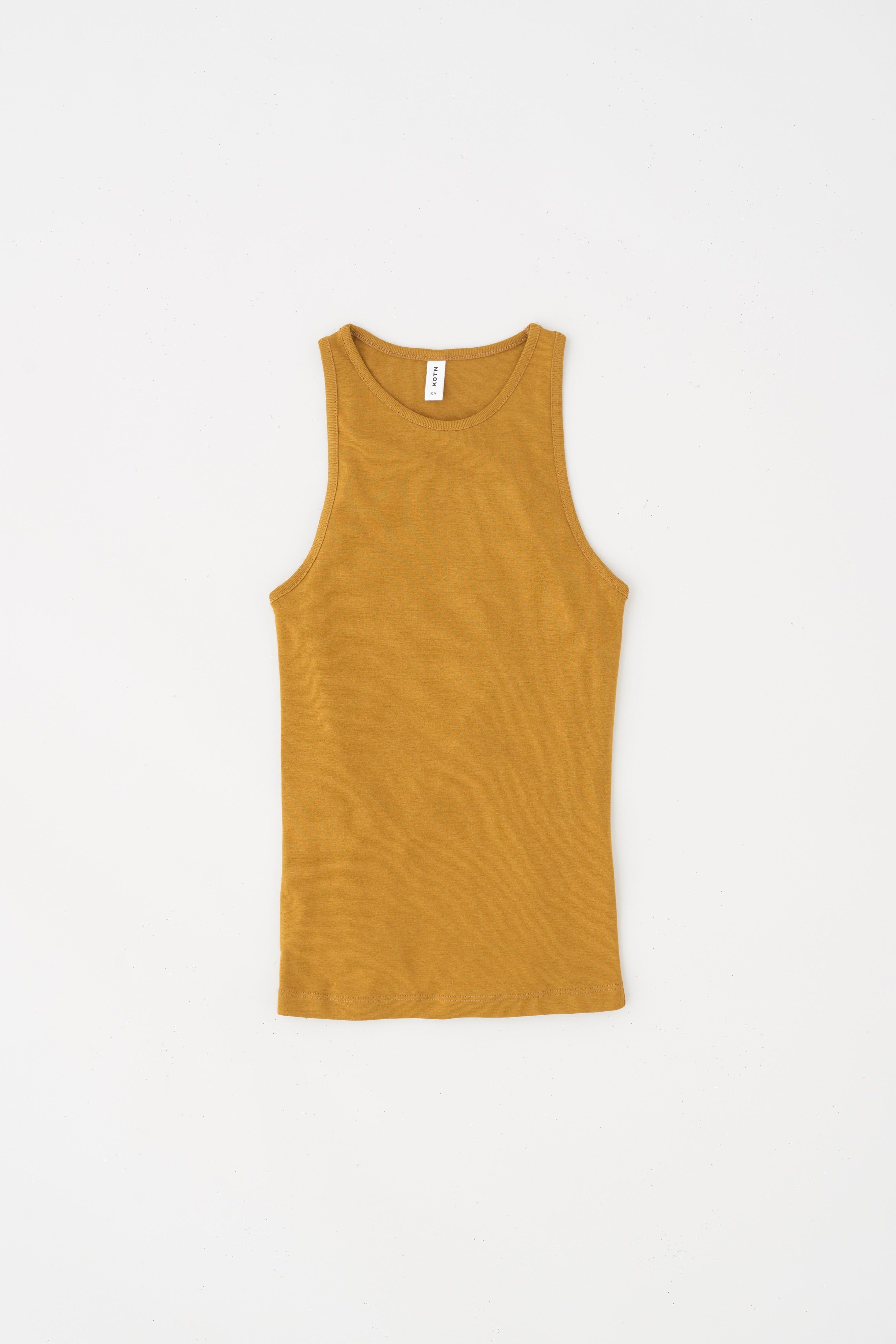Women's High Neck Tank in Ochre sold by Kotn product image thumbnail 5