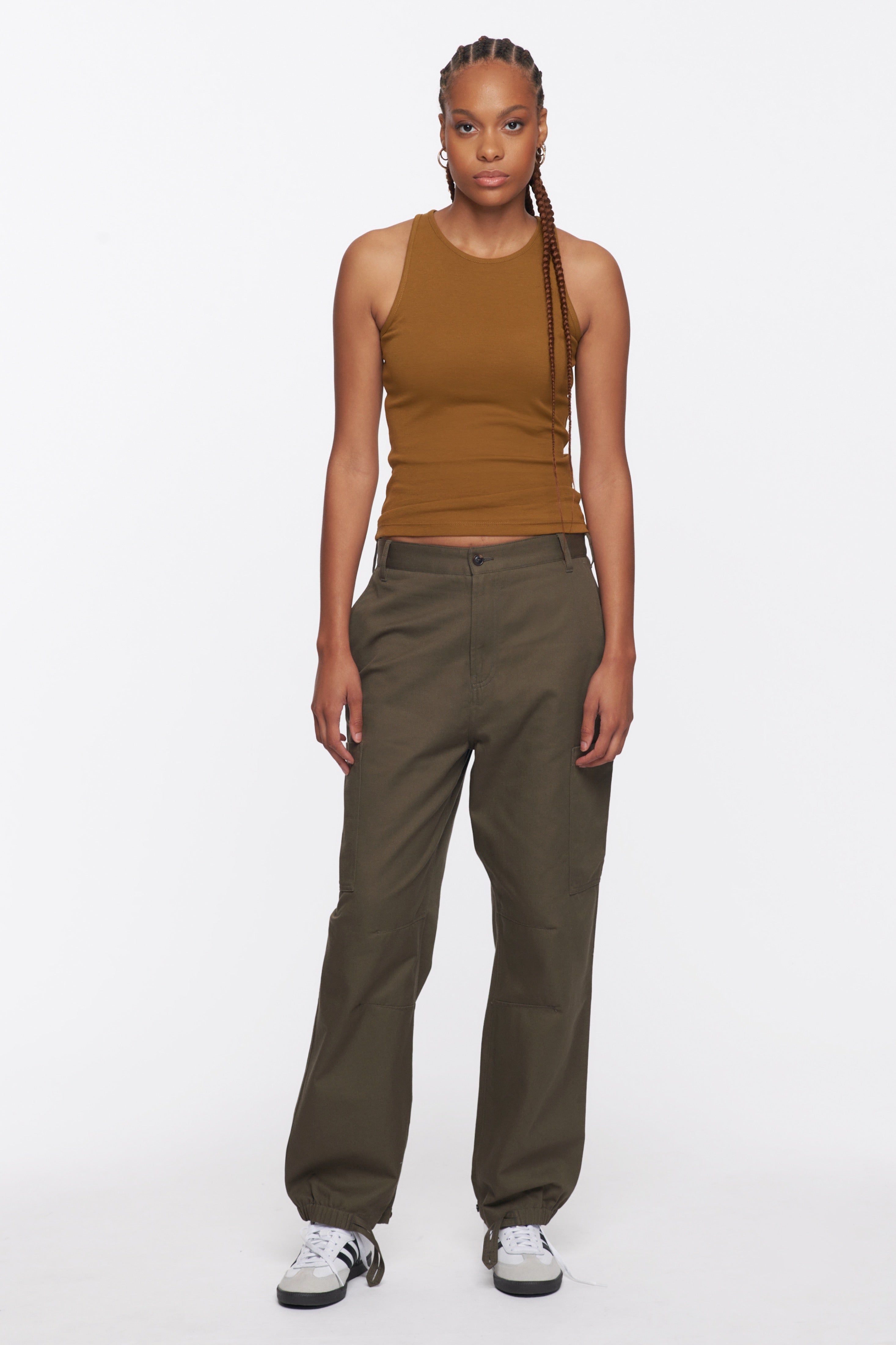 Women's High Neck Tank in Ochre sold by Kotn