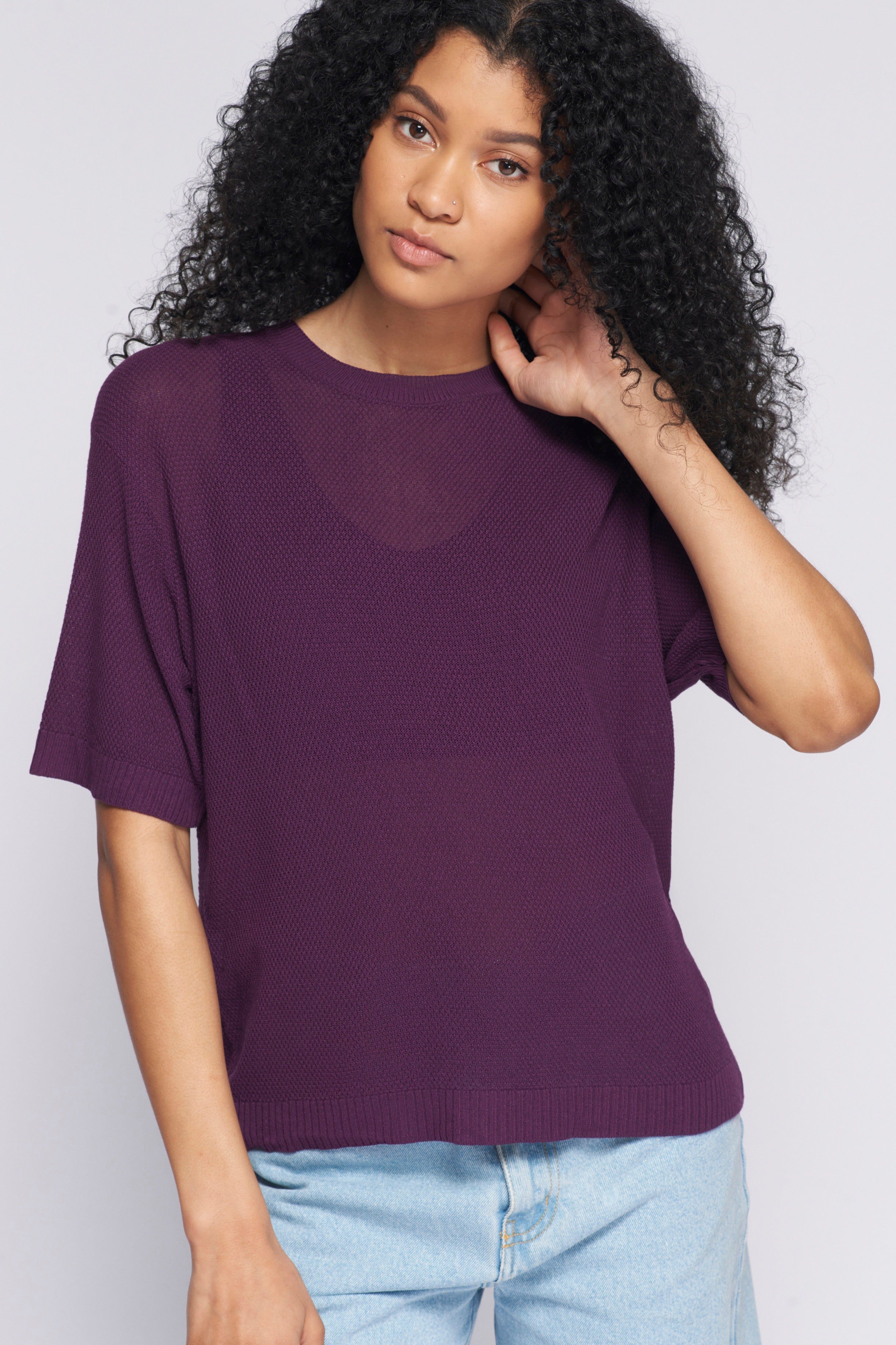 Women's Mesh Tee in Violet sold by Kotn product image thumbnail 2