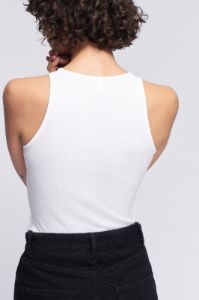 Women's High Neck Tank in White sold by Kotn