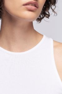 Women's High Neck Tank in White sold by Kotn