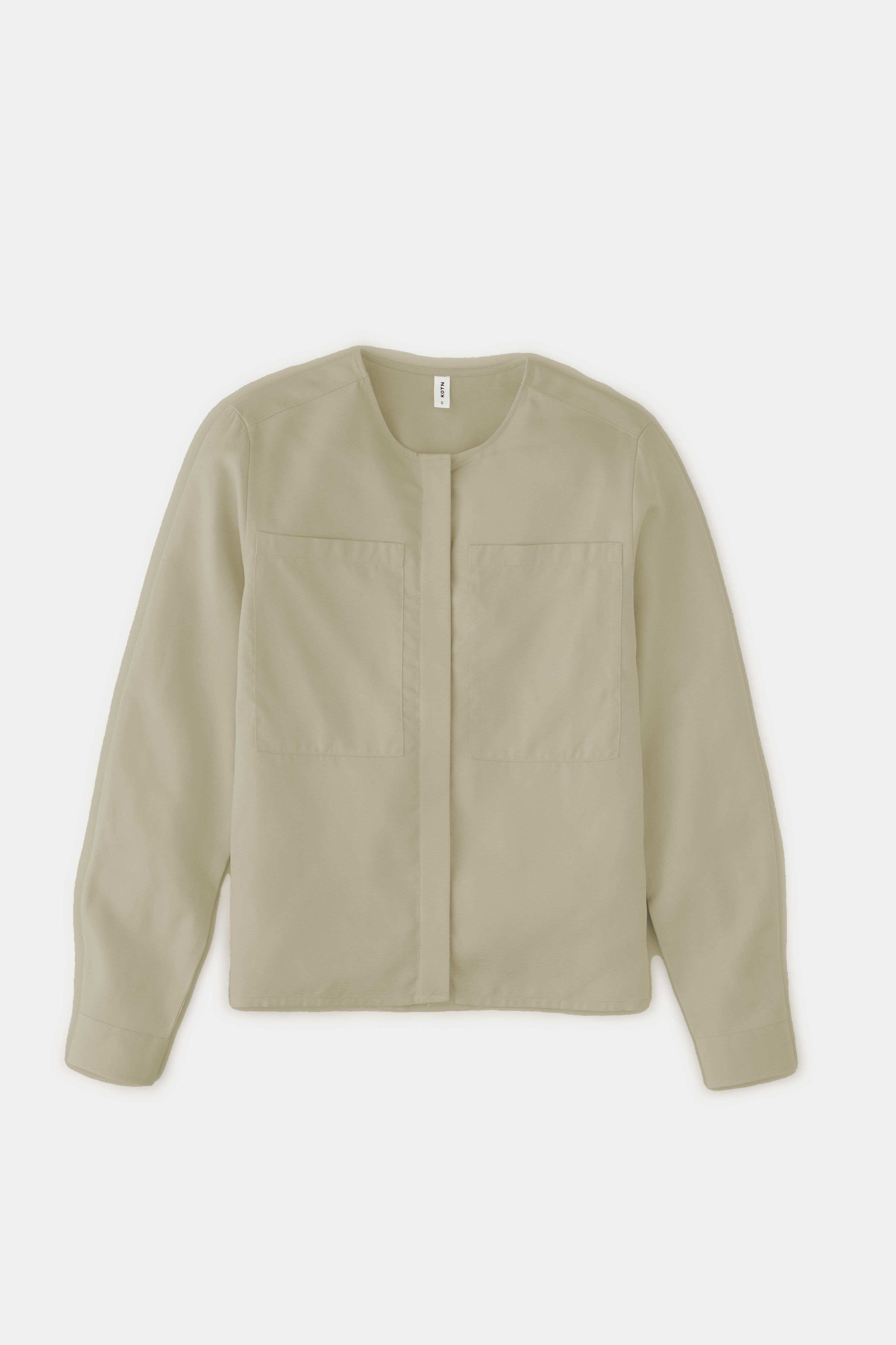 Women's Collarless Shirt in Fog sold by Kotn product image thumbnail 5