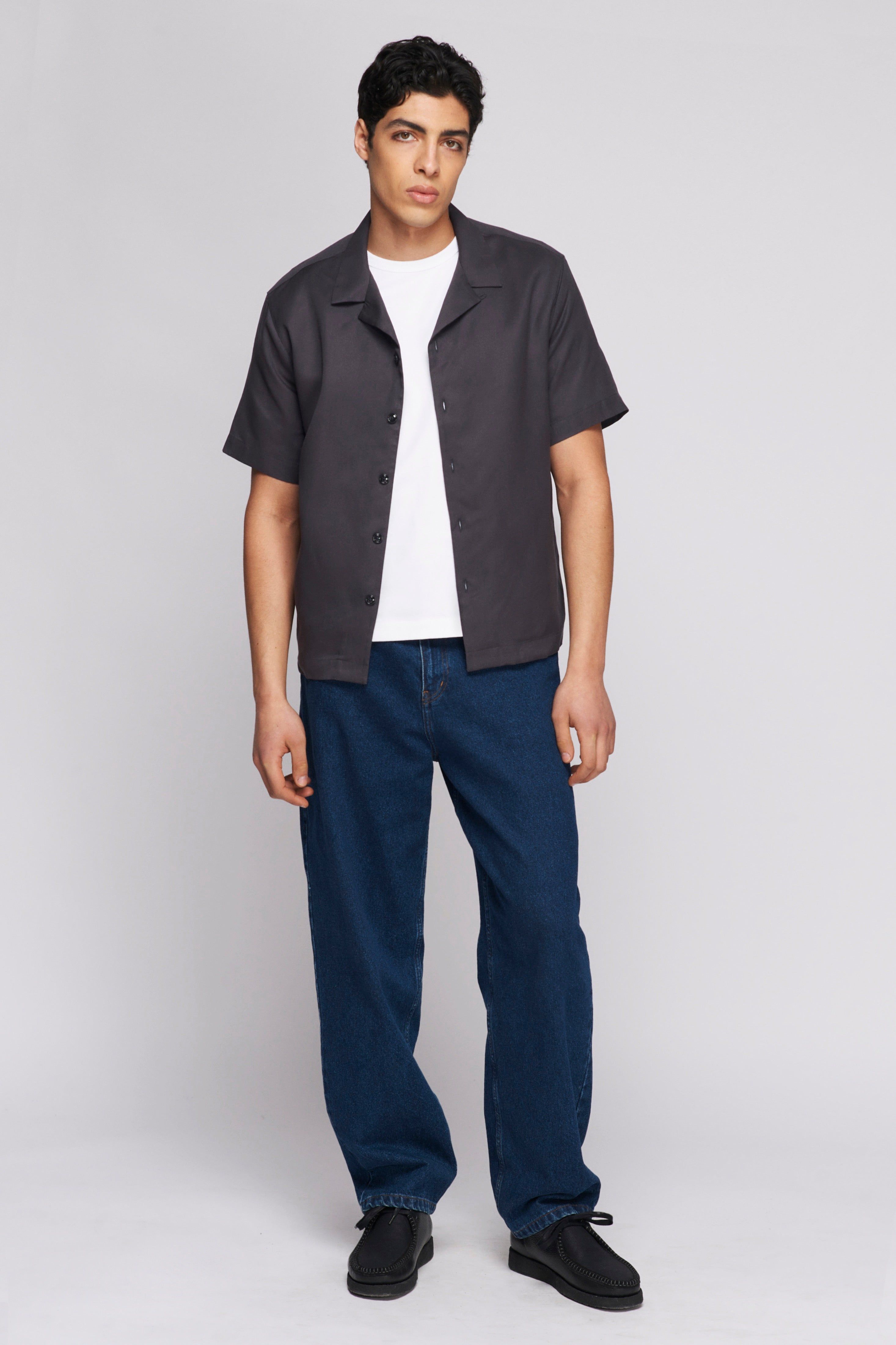 Camp Shirt in Iron sold by Kotn