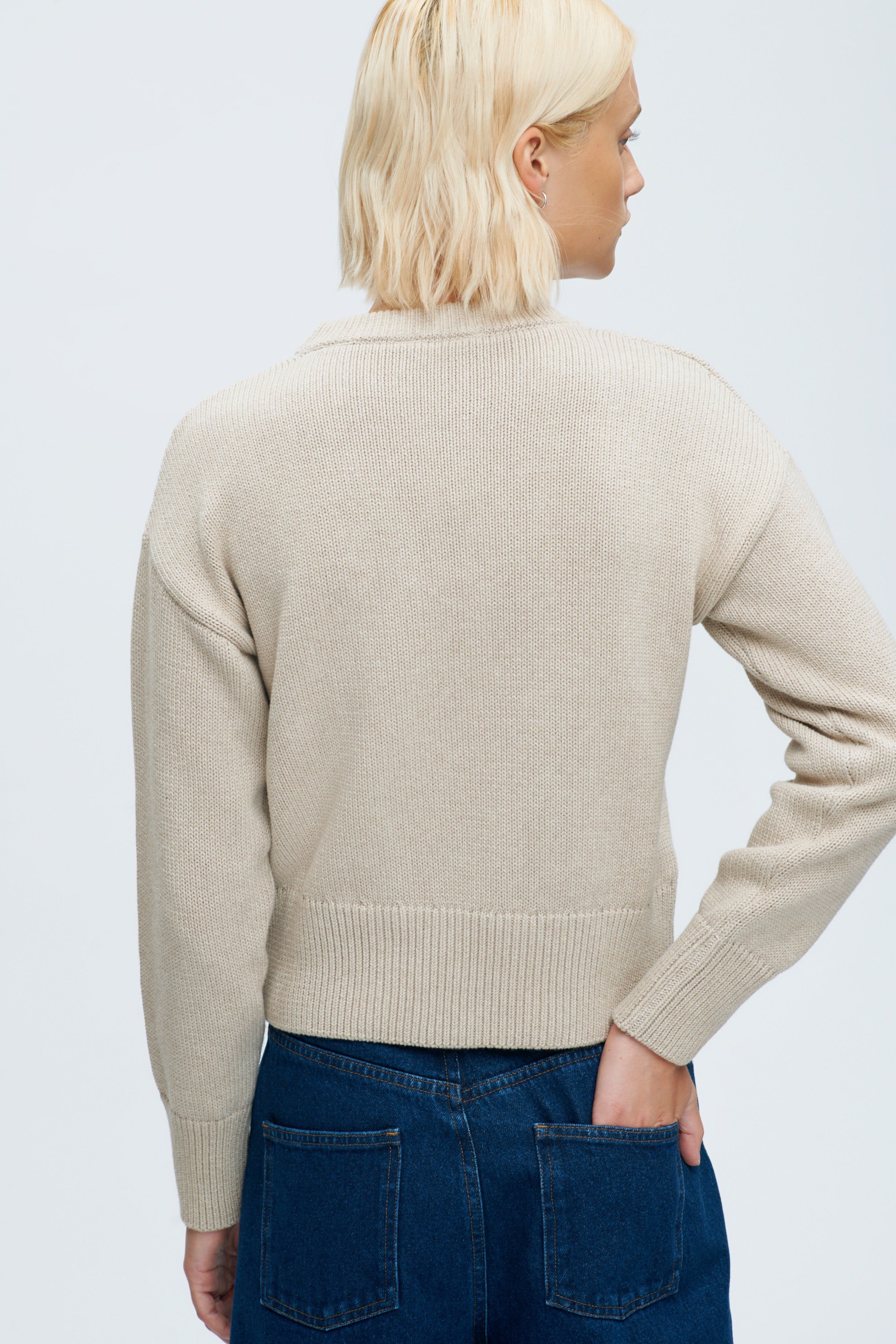 Women's Crew Sweater in Moon sold by Kotn product image thumbnail 4