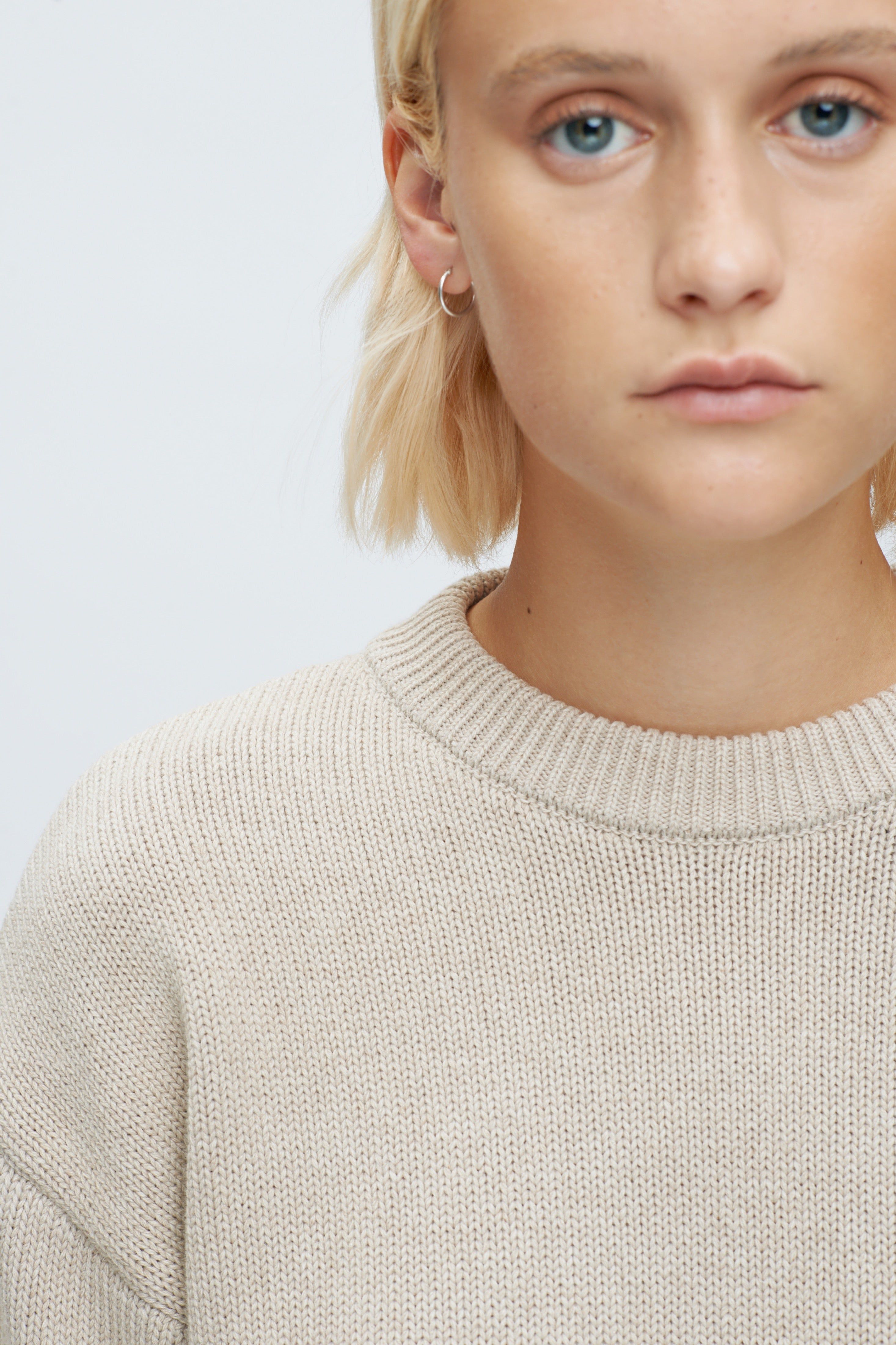 Women's Crew Sweater in Moon sold by Kotn product image thumbnail 5