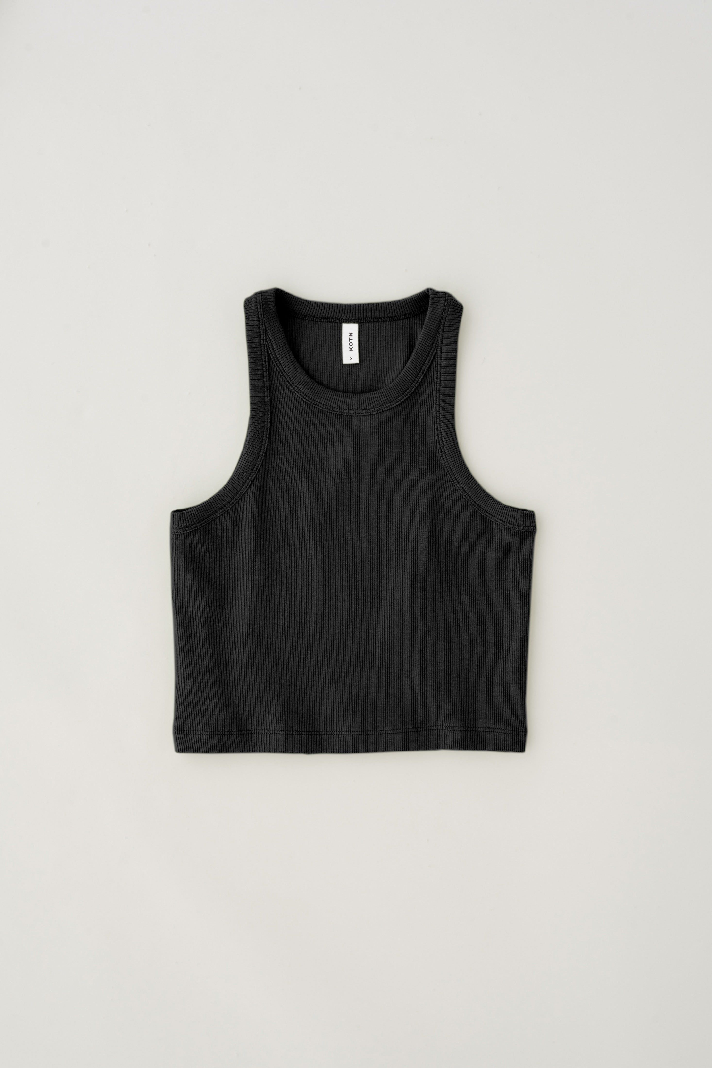 Women's Crop Racer Tank in Black sold by Kotn product image thumbnail 5