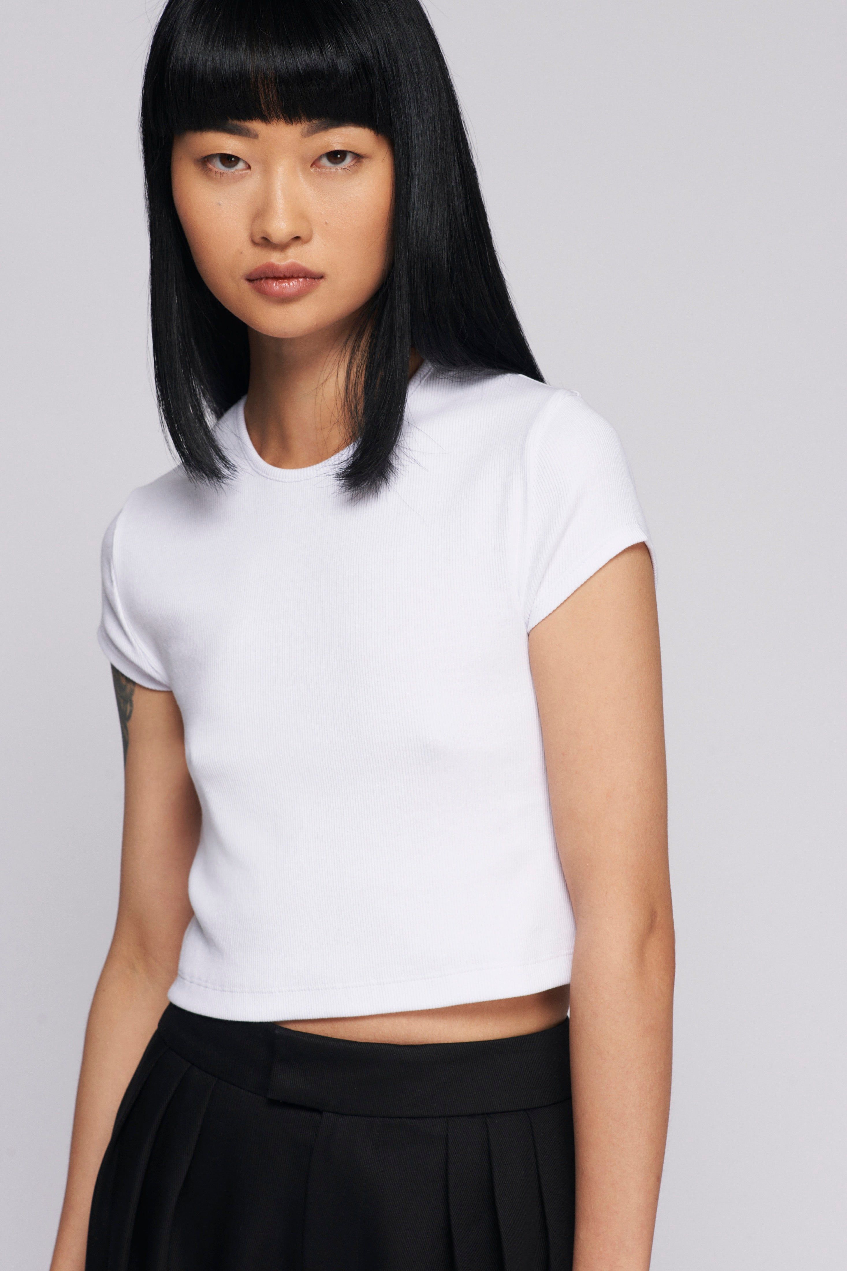 Women's Crop 90s Tee in White sold by Kotn product image thumbnail 2