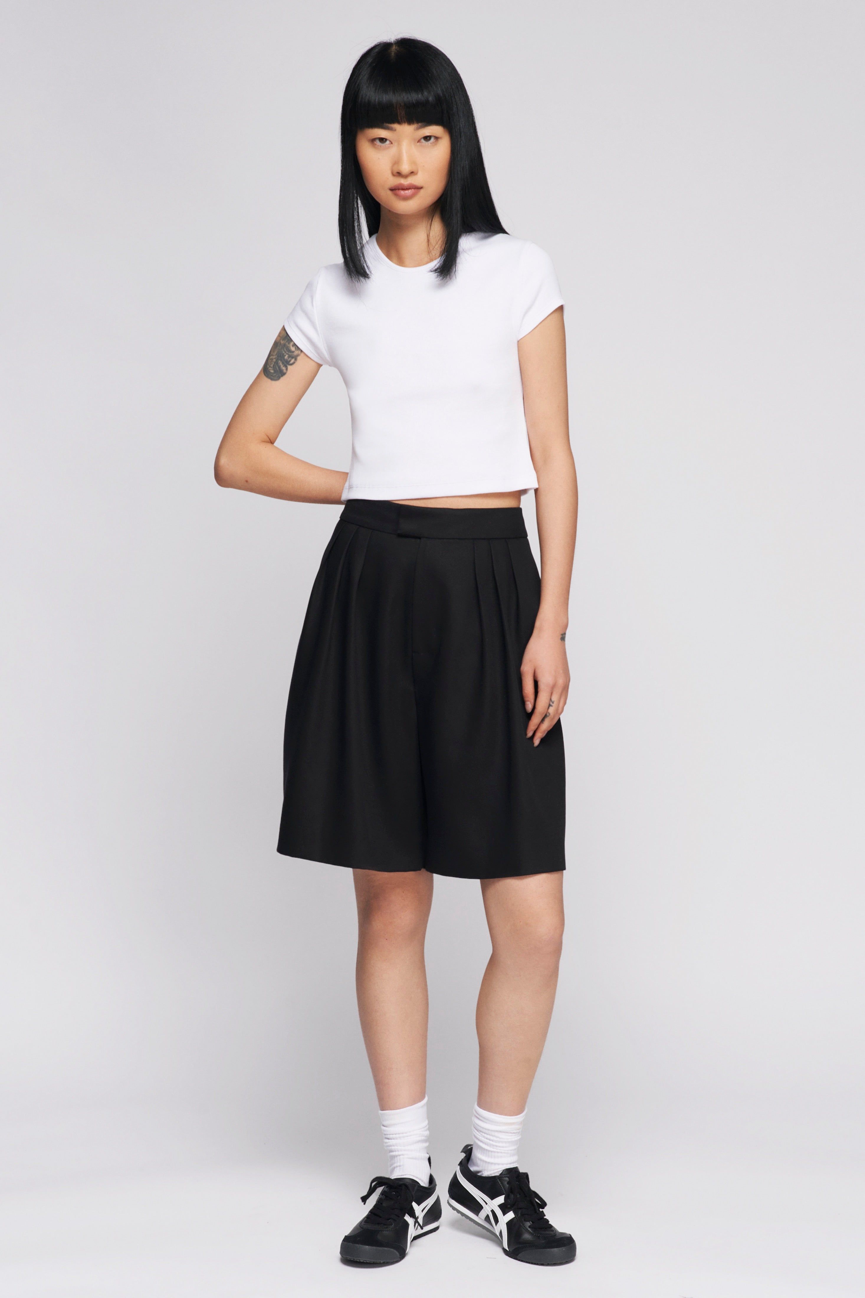 Women's Crop 90s Tee in White sold by Kotn