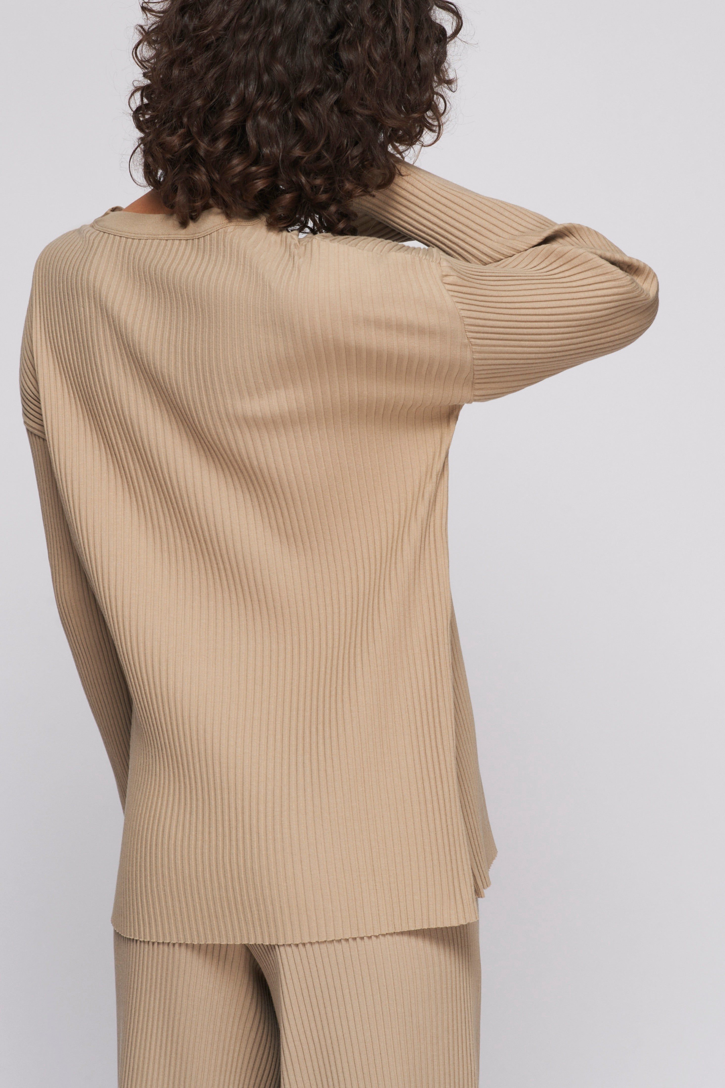 Women's Rib Longsleeve in Porcini sold by Kotn product image thumbnail 2