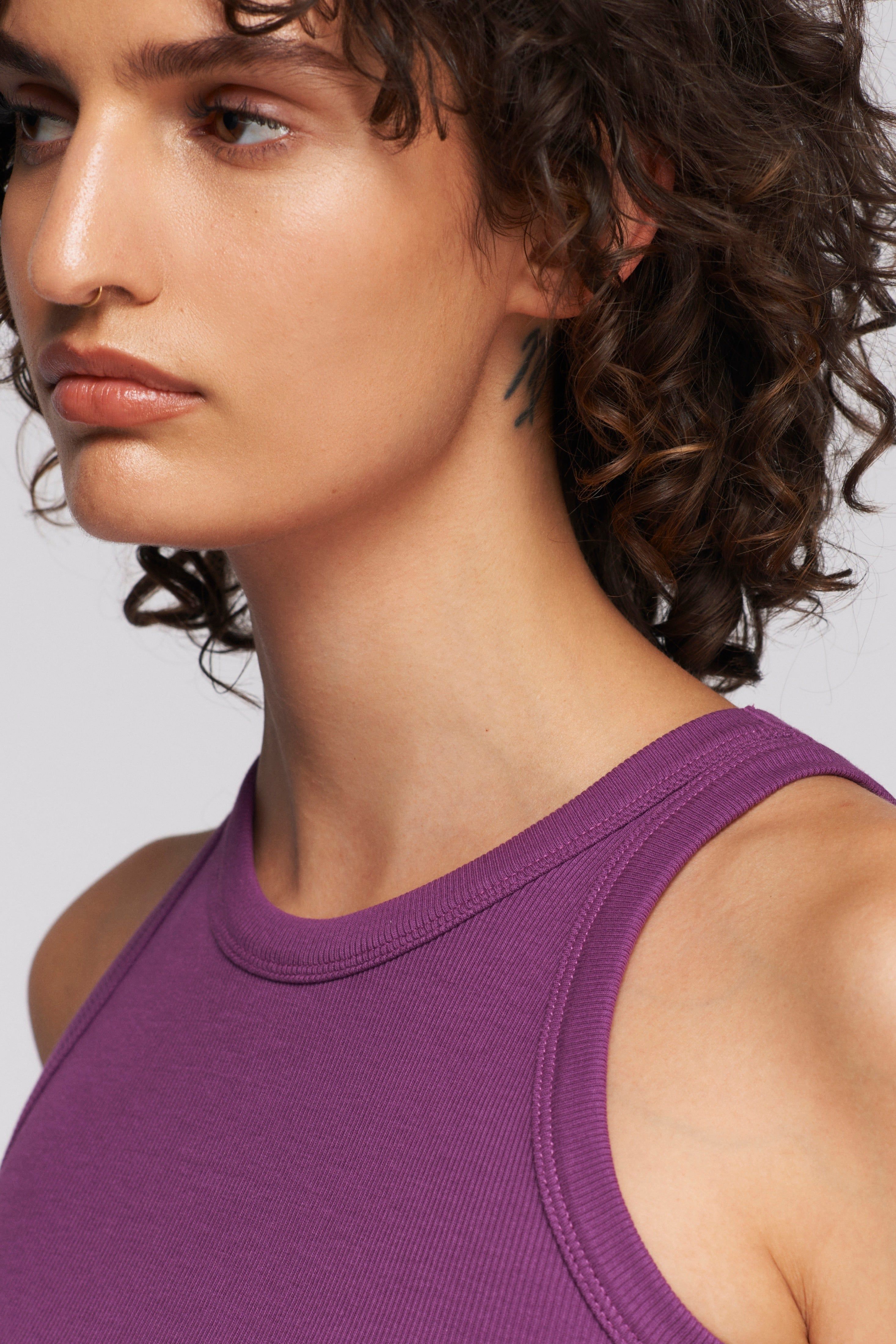 Women's Rib Racer Tank in Violet sold by Kotn product image thumbnail 4