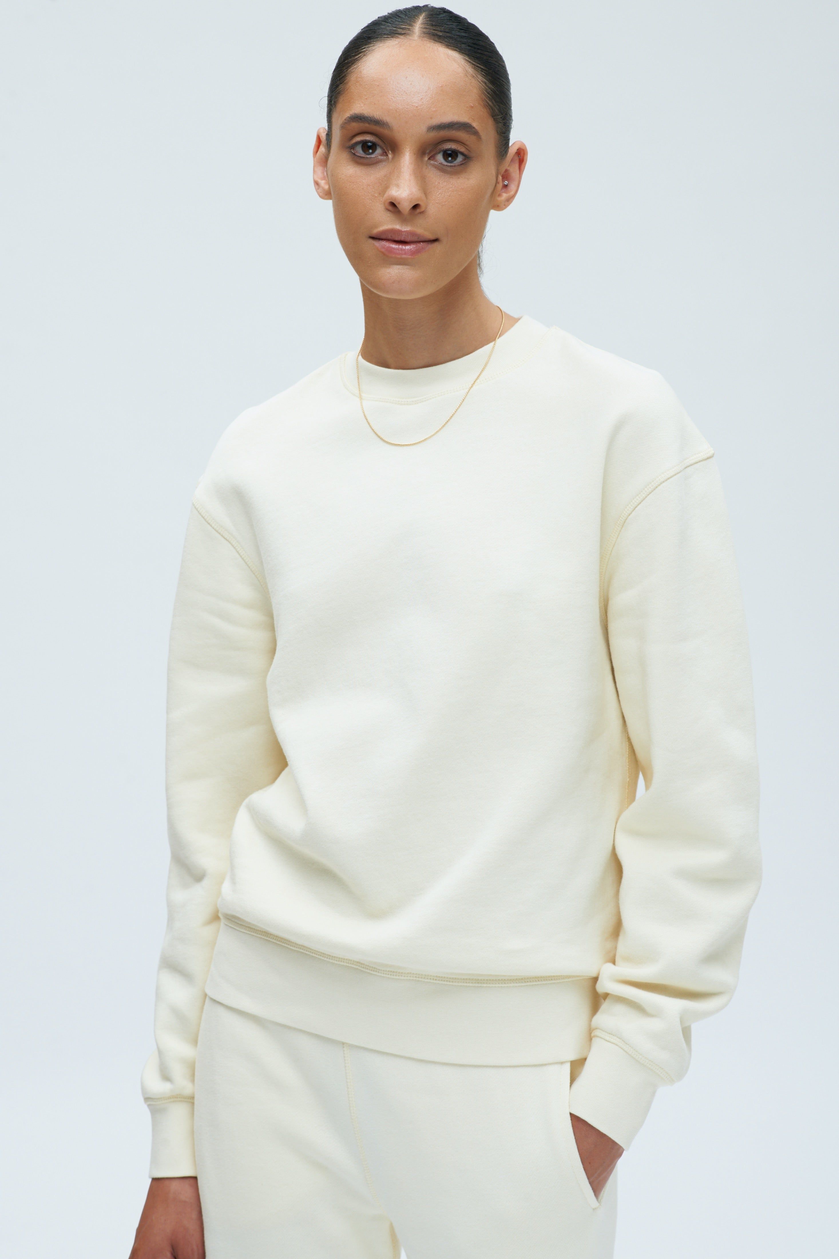 Women's Essential Sweatshirt in Alabaster sold by Kotn product image thumbnail 2
