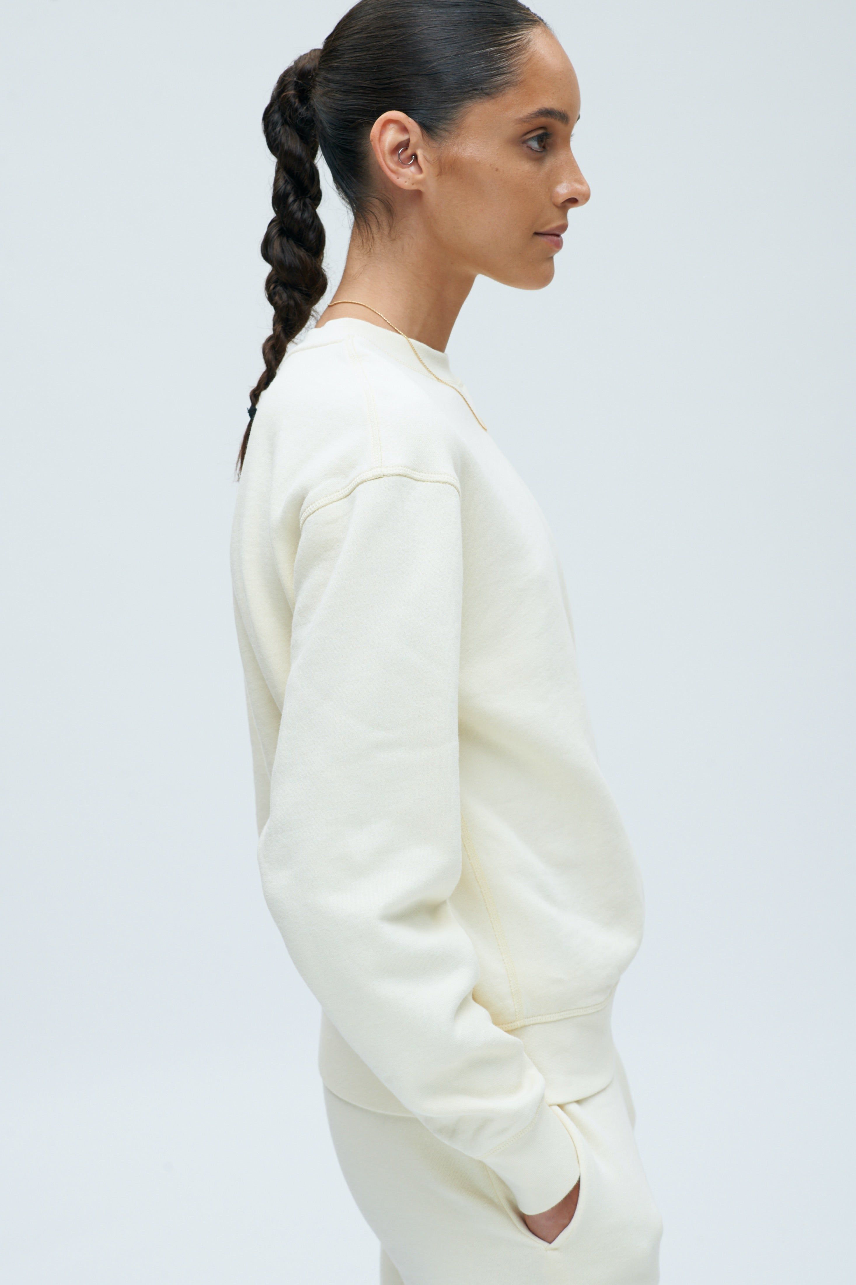 Women's Essential Sweatshirt in Alabaster sold by Kotn product image thumbnail 3