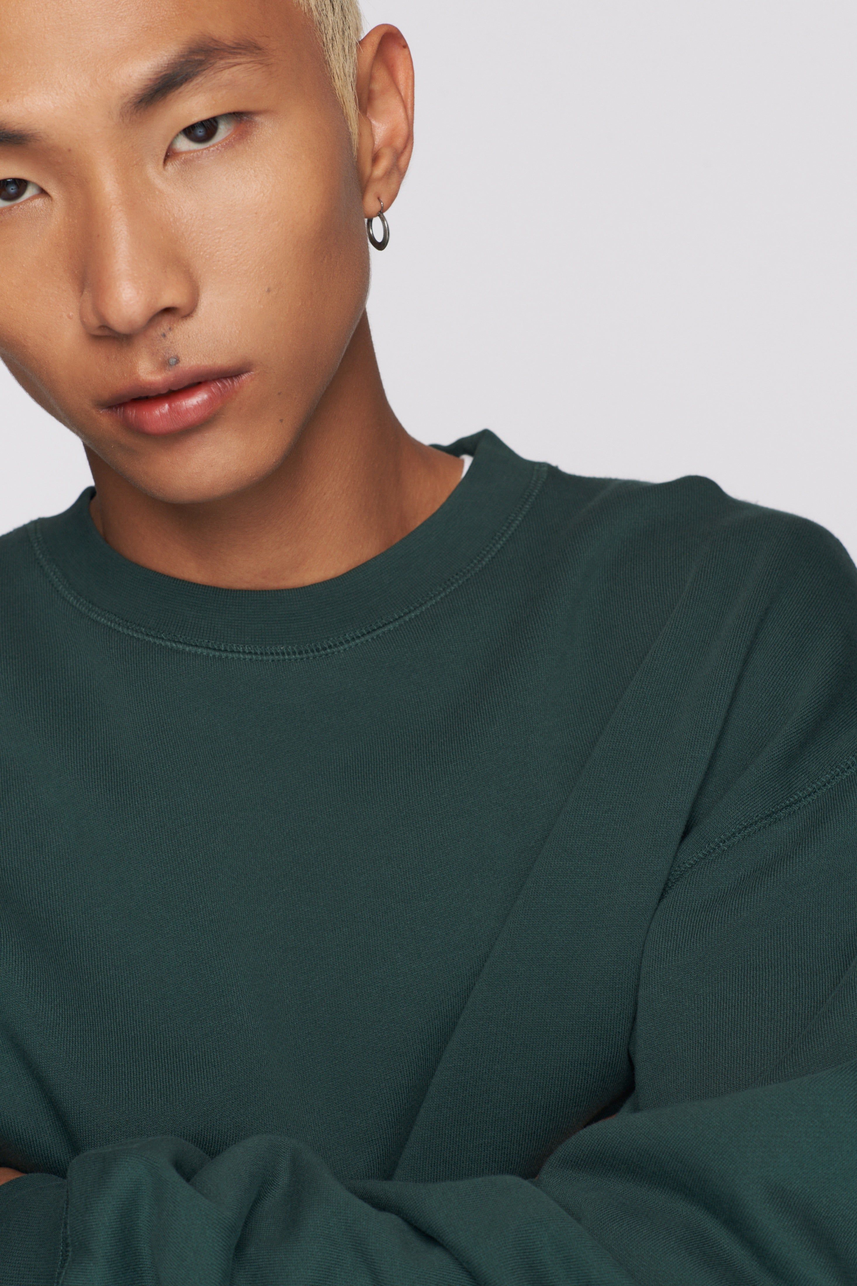 Men's Essential Sweatshirt in Racing Green sold by Kotn product image thumbnail 4