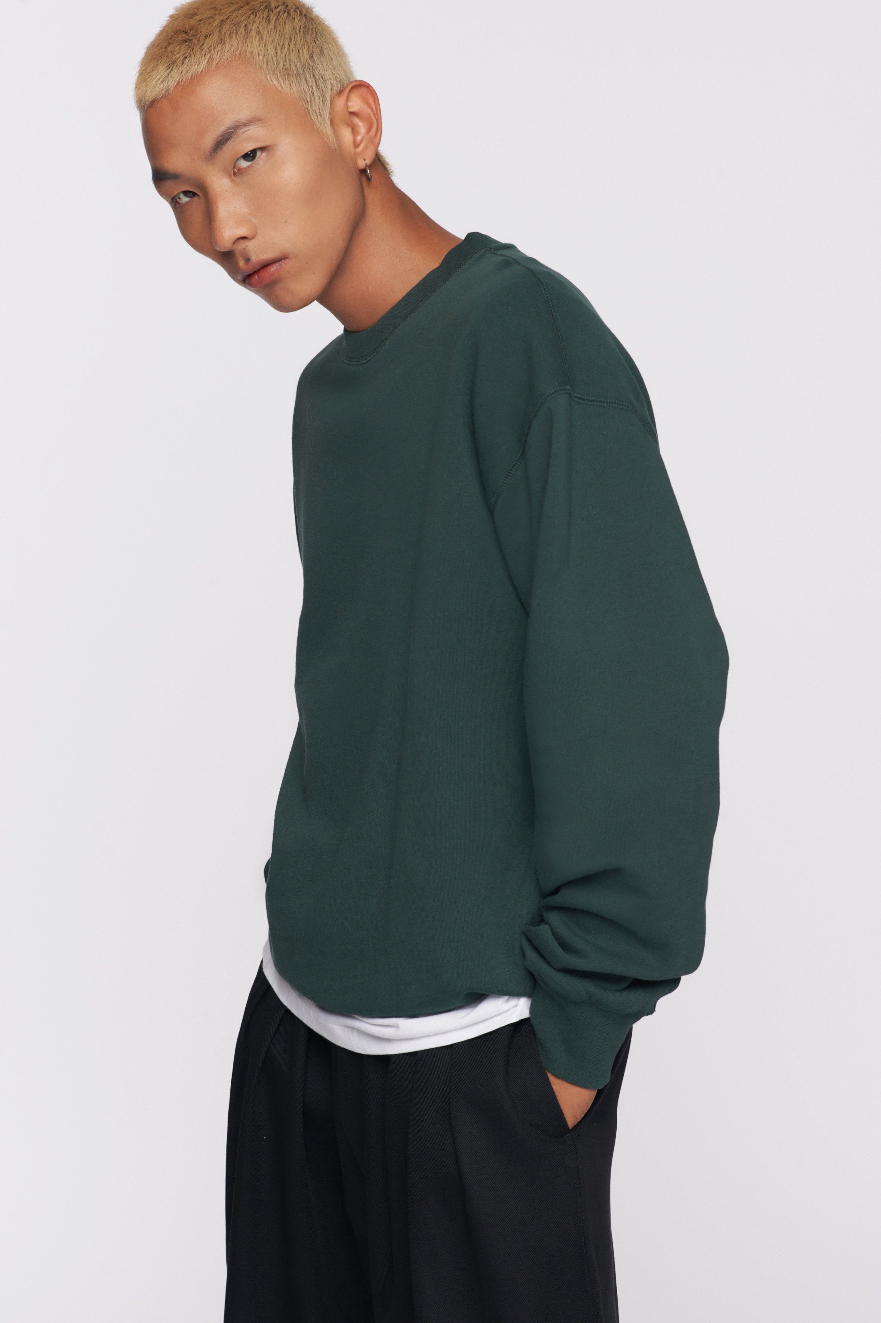 Men's Essential Sweatshirt in Racing Green sold by Kotn product image thumbnail 2