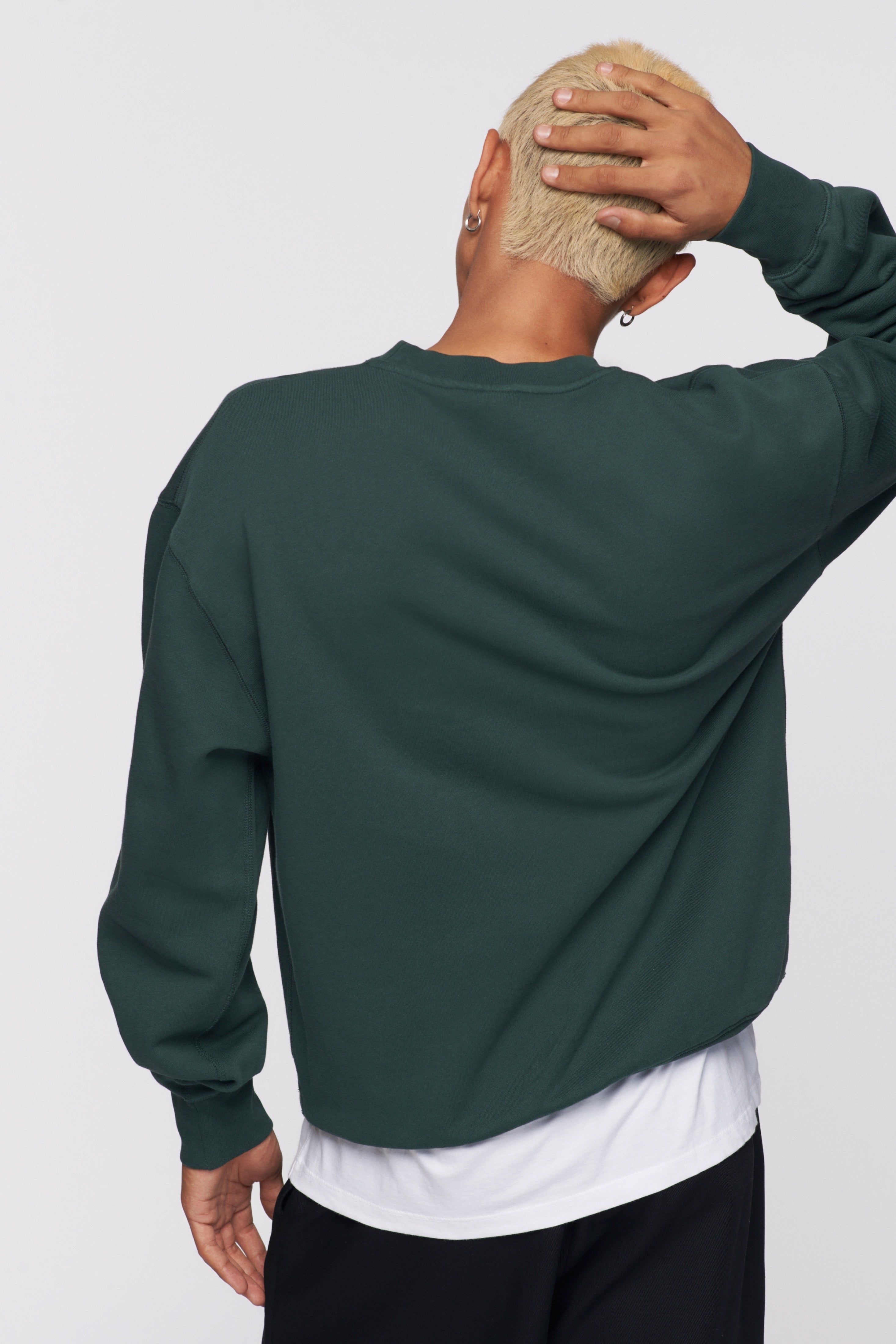 Men's Essential Sweatshirt in Racing Green sold by Kotn product image thumbnail 3