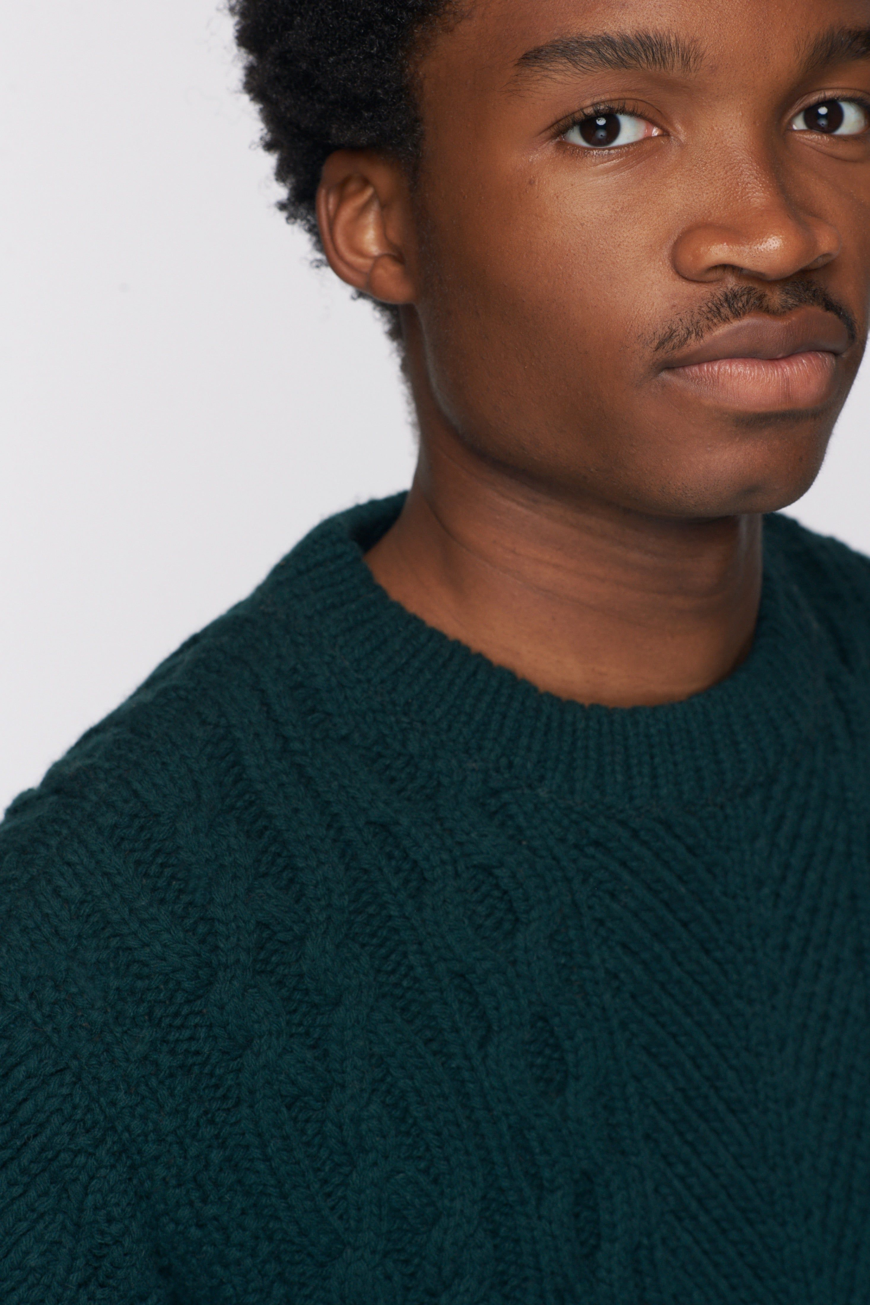 Men's Fisherman Sweater in Emerald sold by Kotn product image thumbnail 4