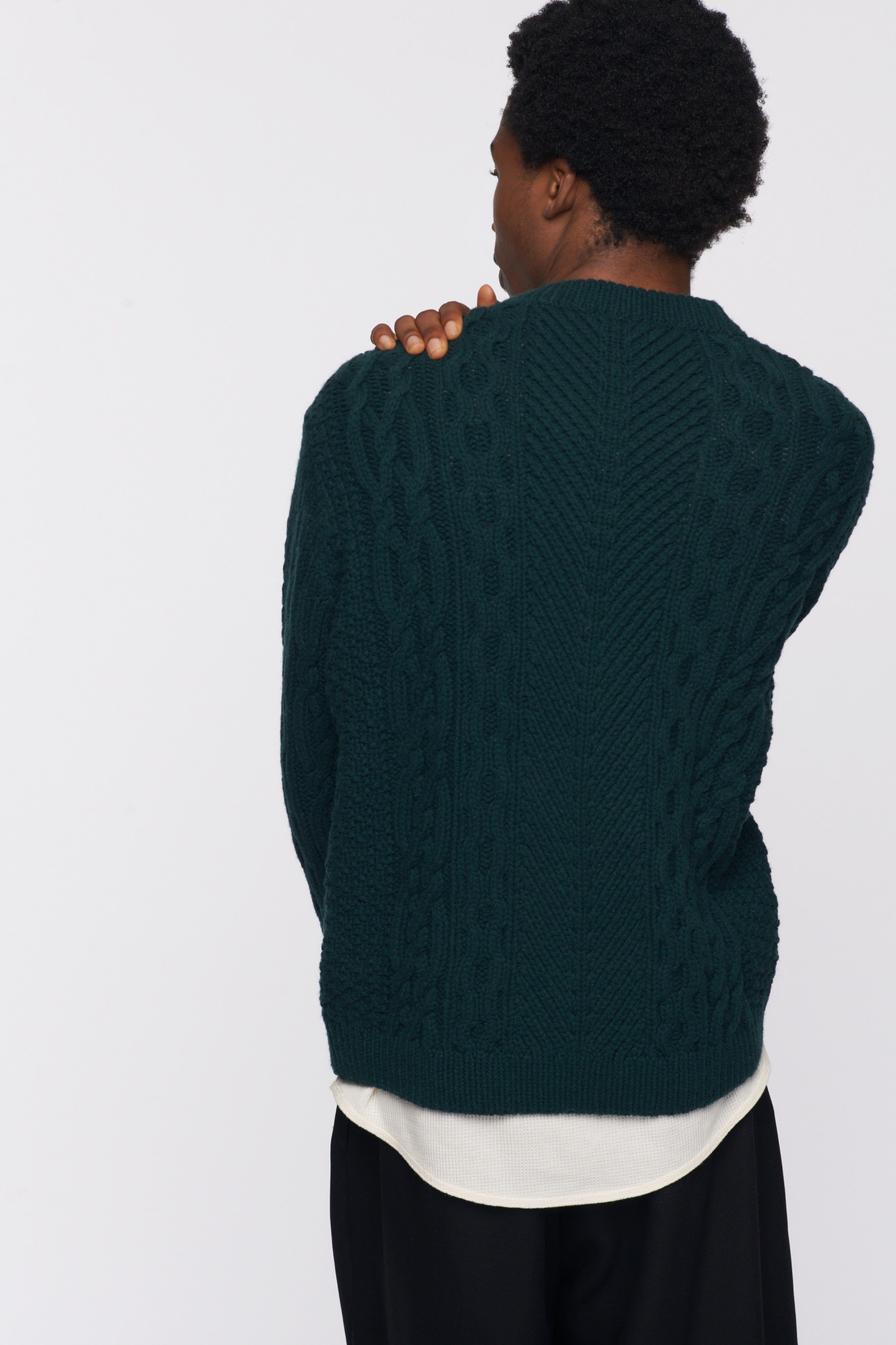 Men's Fisherman Sweater in Emerald sold by Kotn product image thumbnail 3