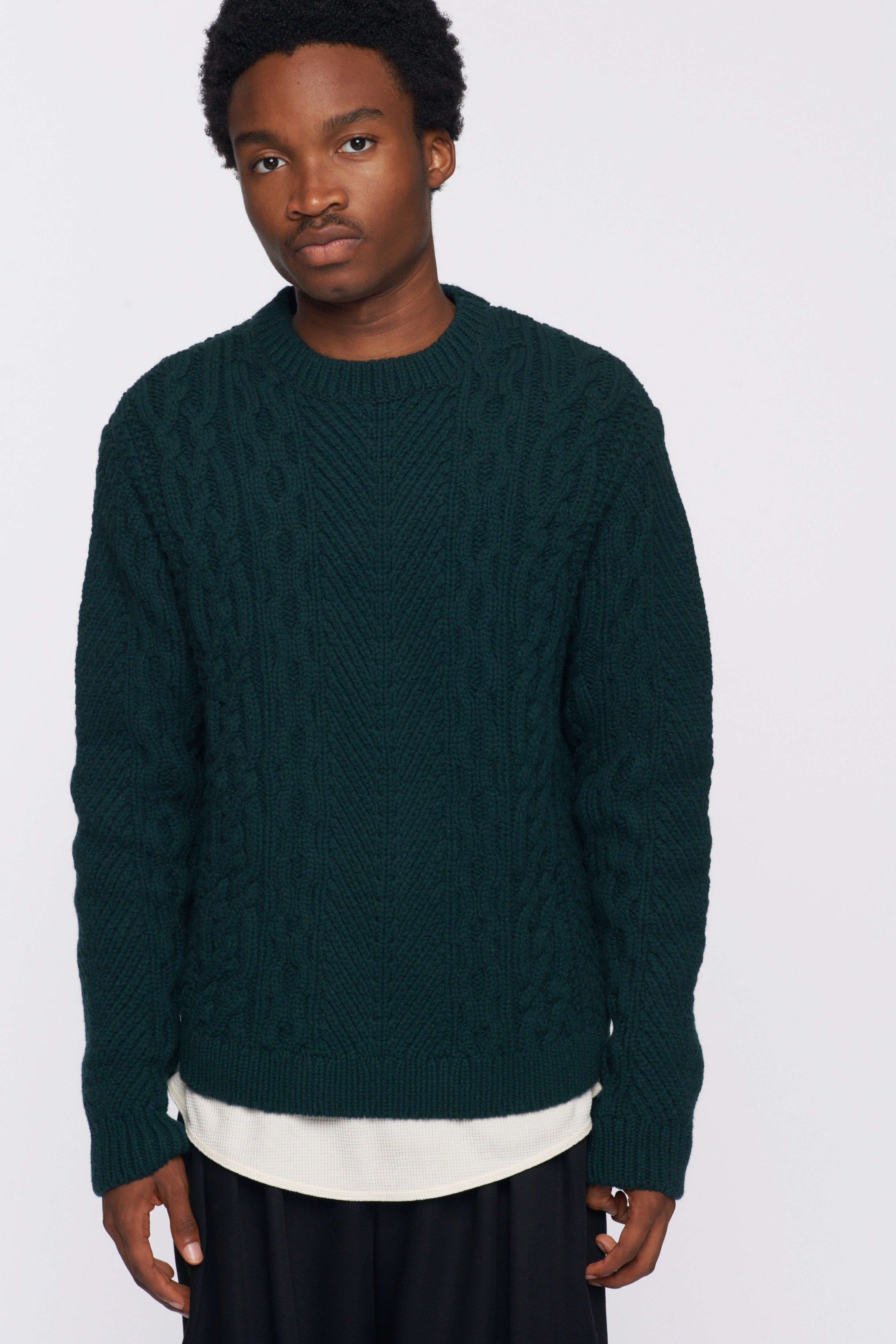 Men's Fisherman Sweater in Emerald sold by Kotn product image thumbnail 2