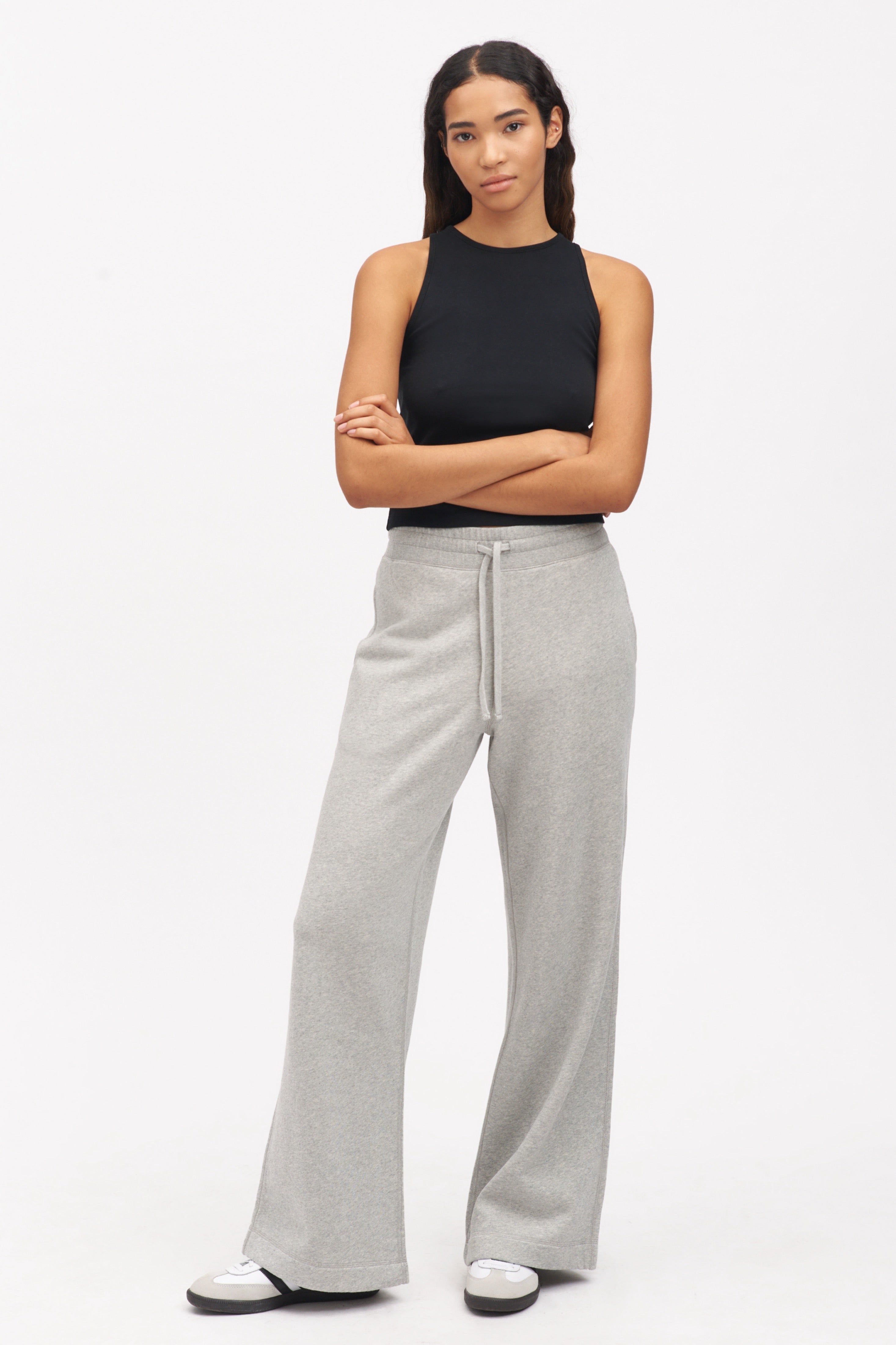 Women's Wide Leg Sweatpant in Heather Grey sold by Kotn