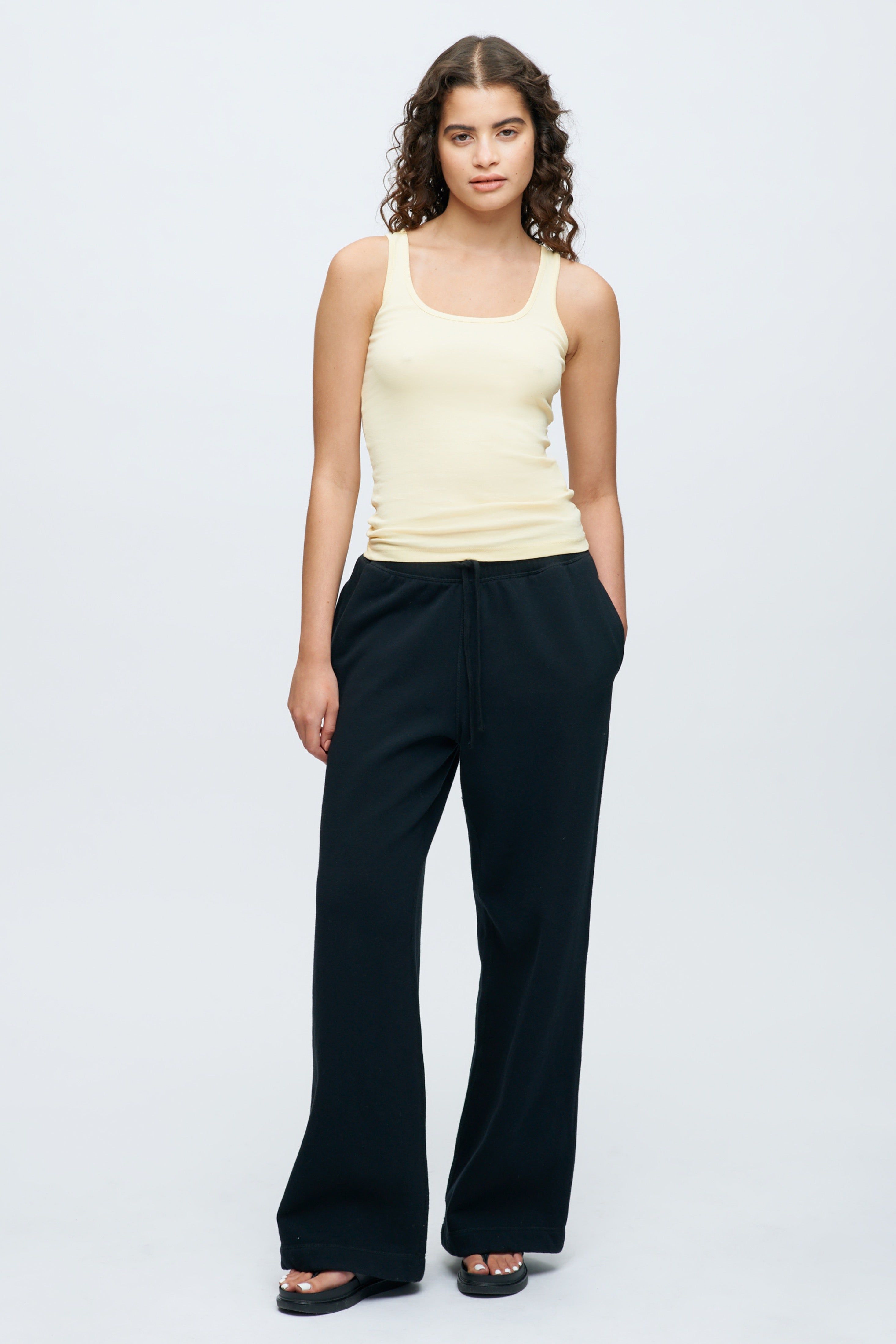 Square Neck Tank in Italian Straw sold by Kotn