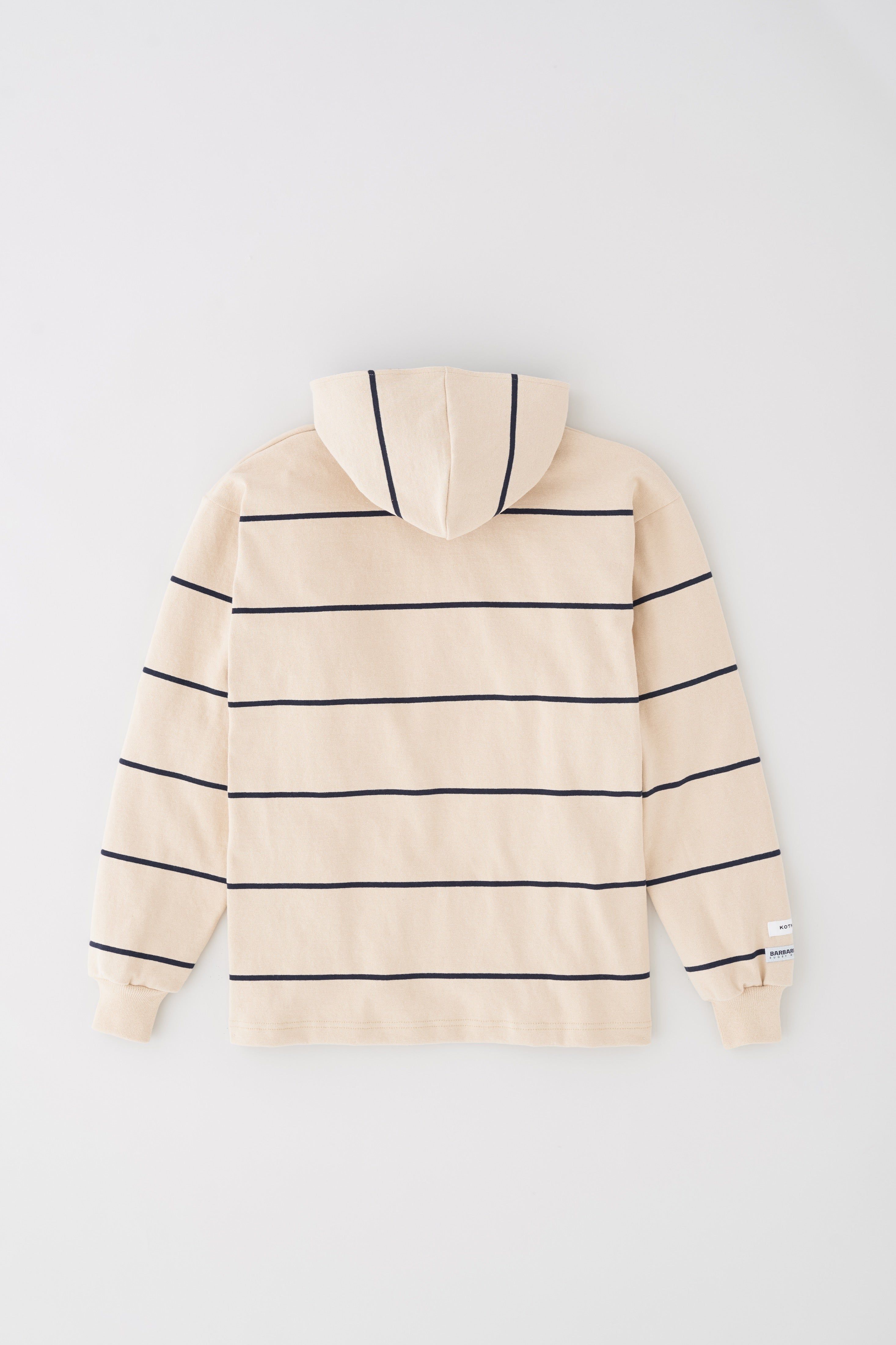 Men's Barbarian Rugby Hoodie in Straw/Navy Stripe sold by Kotn product image thumbnail 6