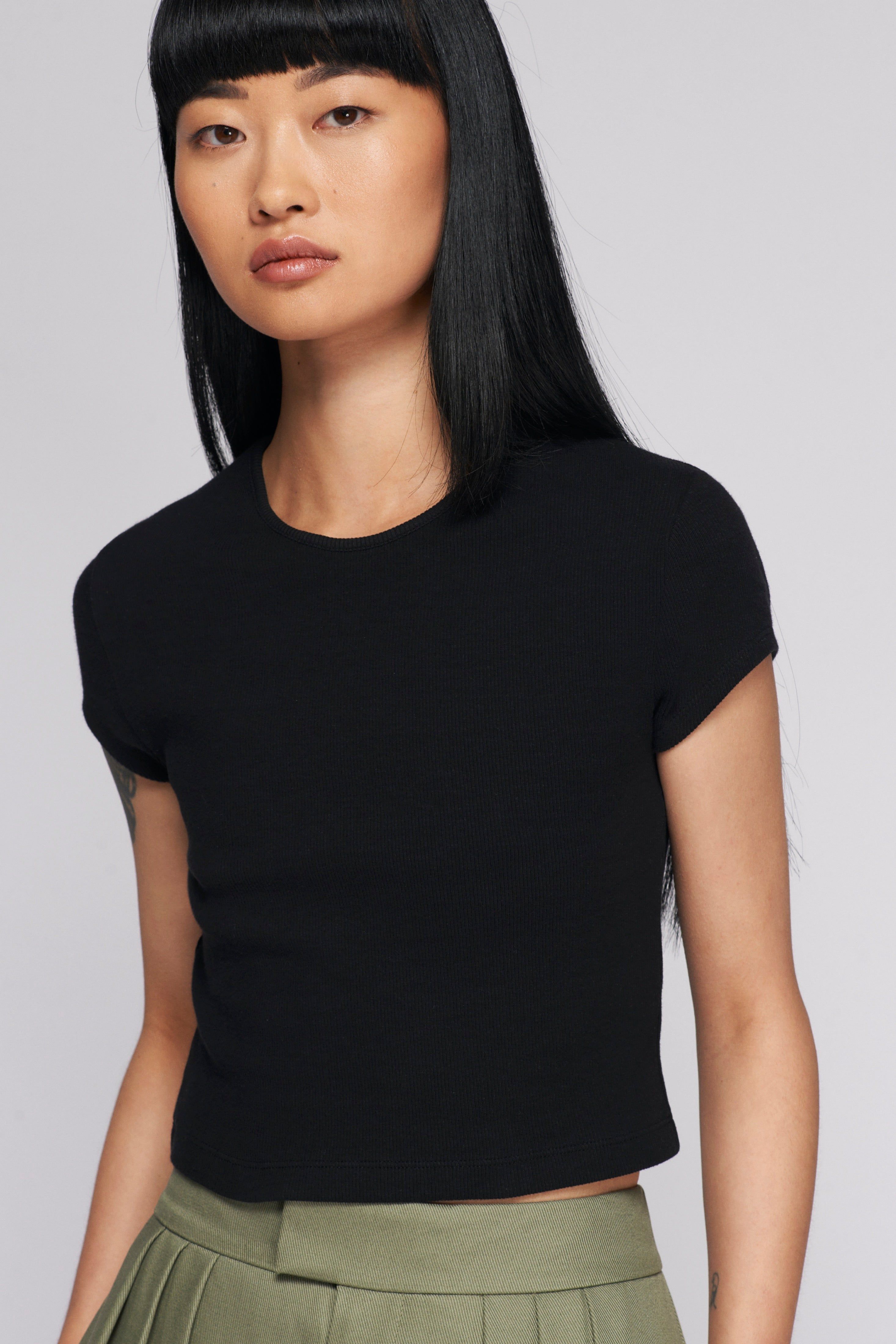 Women's Crop 90s Tee in Black sold by Kotn product image thumbnail 2