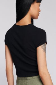 Women's Crop 90s Tee in Black sold by Kotn