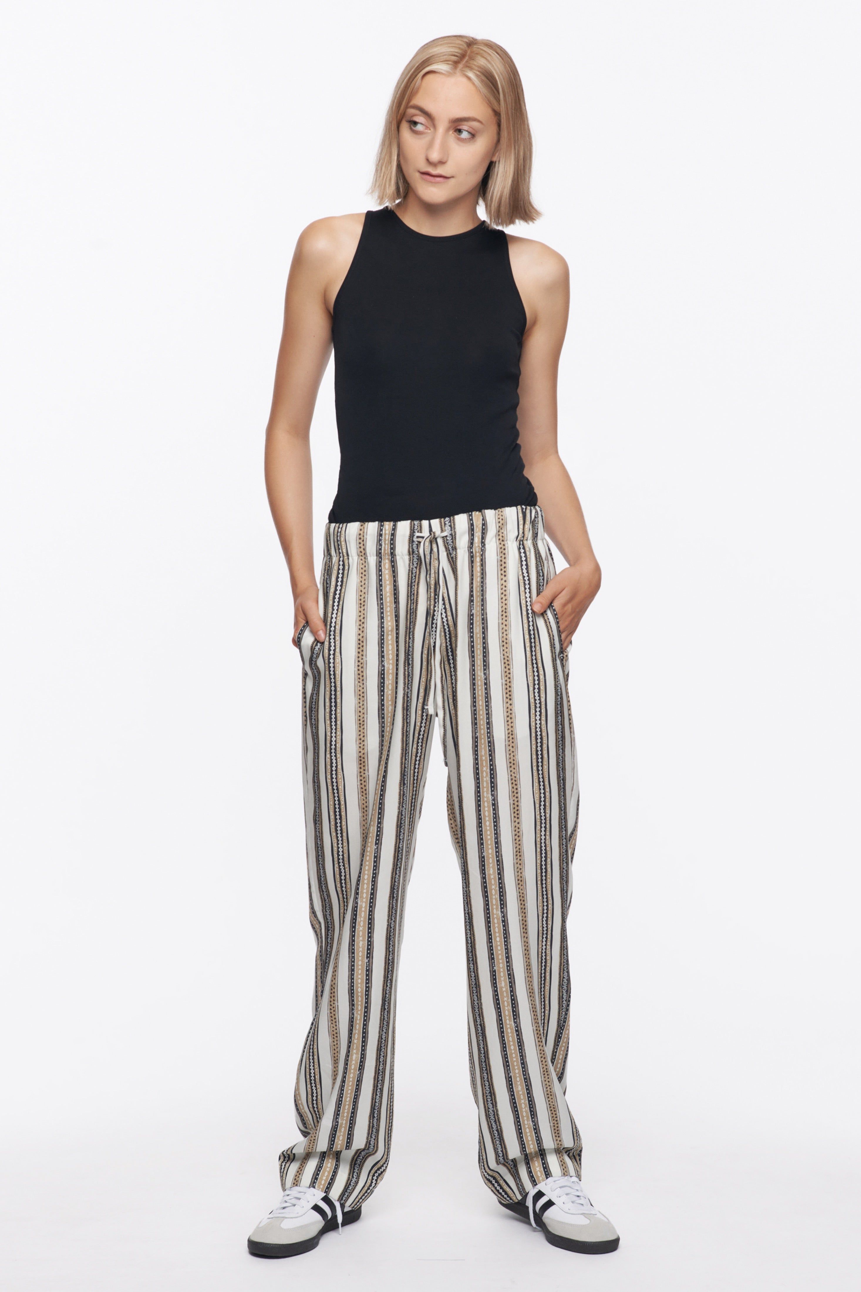 Unisex Pyjama Bottom in Algerian Stripe sold by Kotn product image thumbnail 2