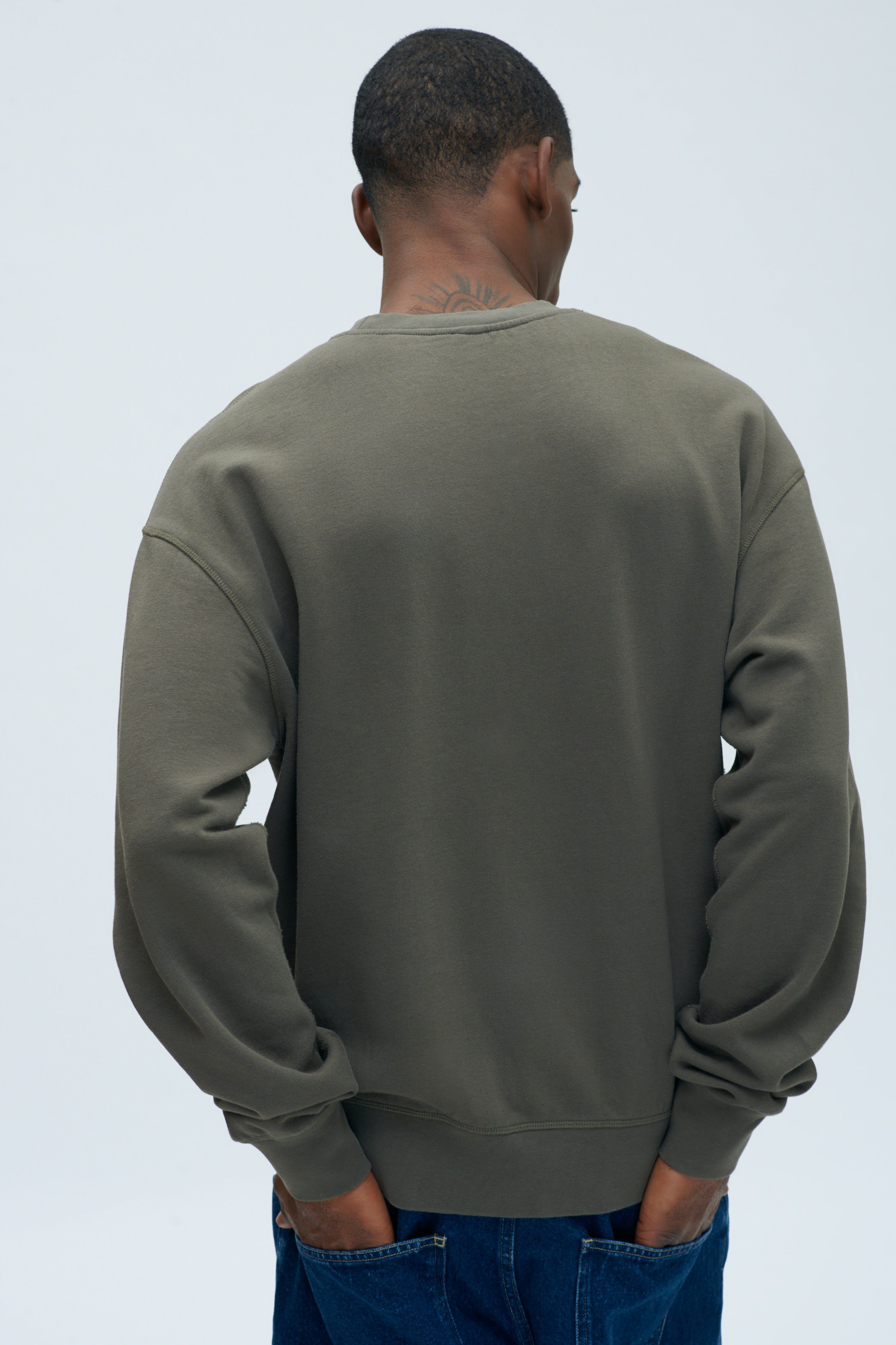 Men's Essential Sweatshirt in Dark Olive sold by Kotn product image thumbnail 4