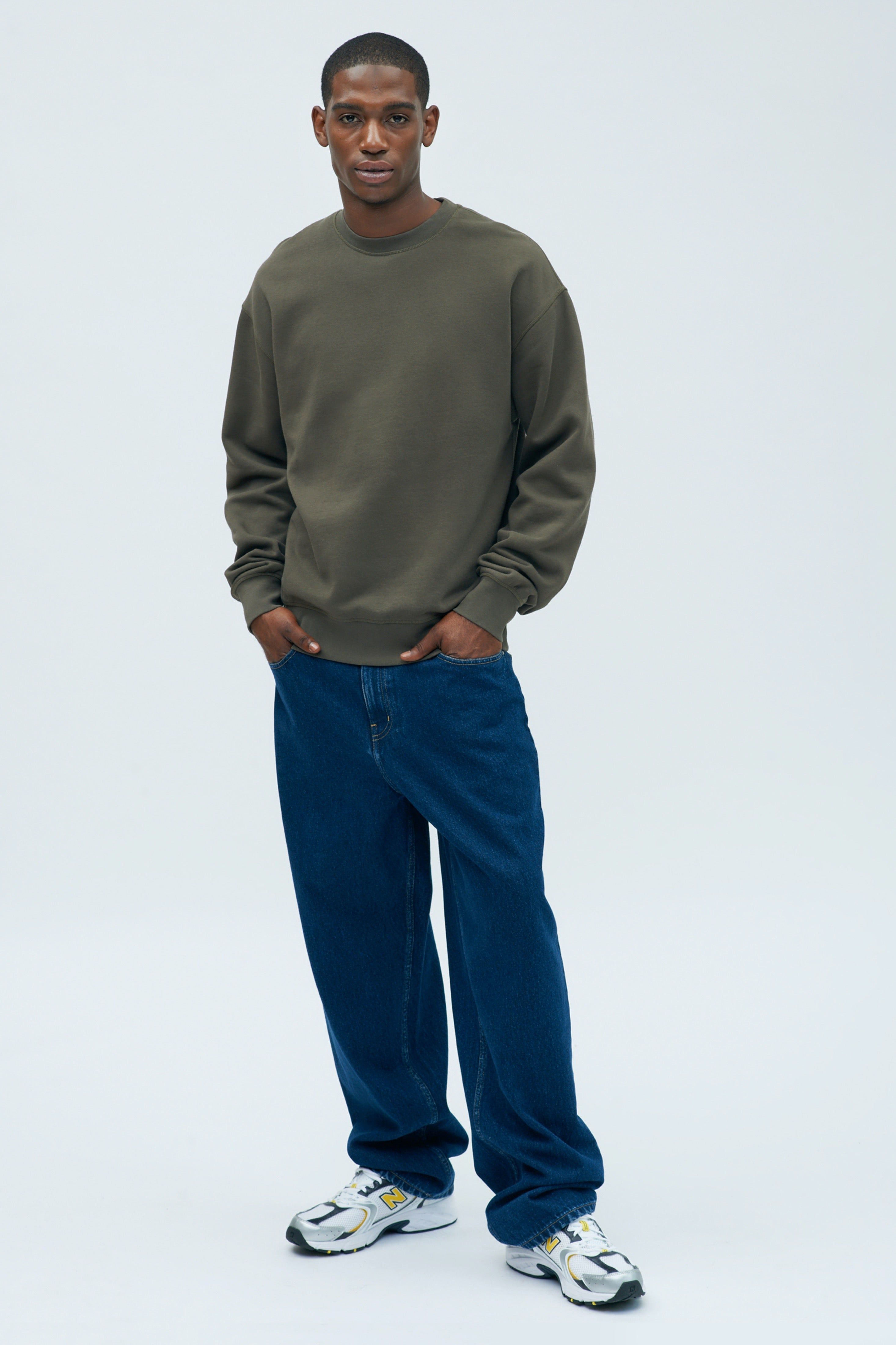 Men's Essential Sweatshirt in Dark Olive sold by Kotn