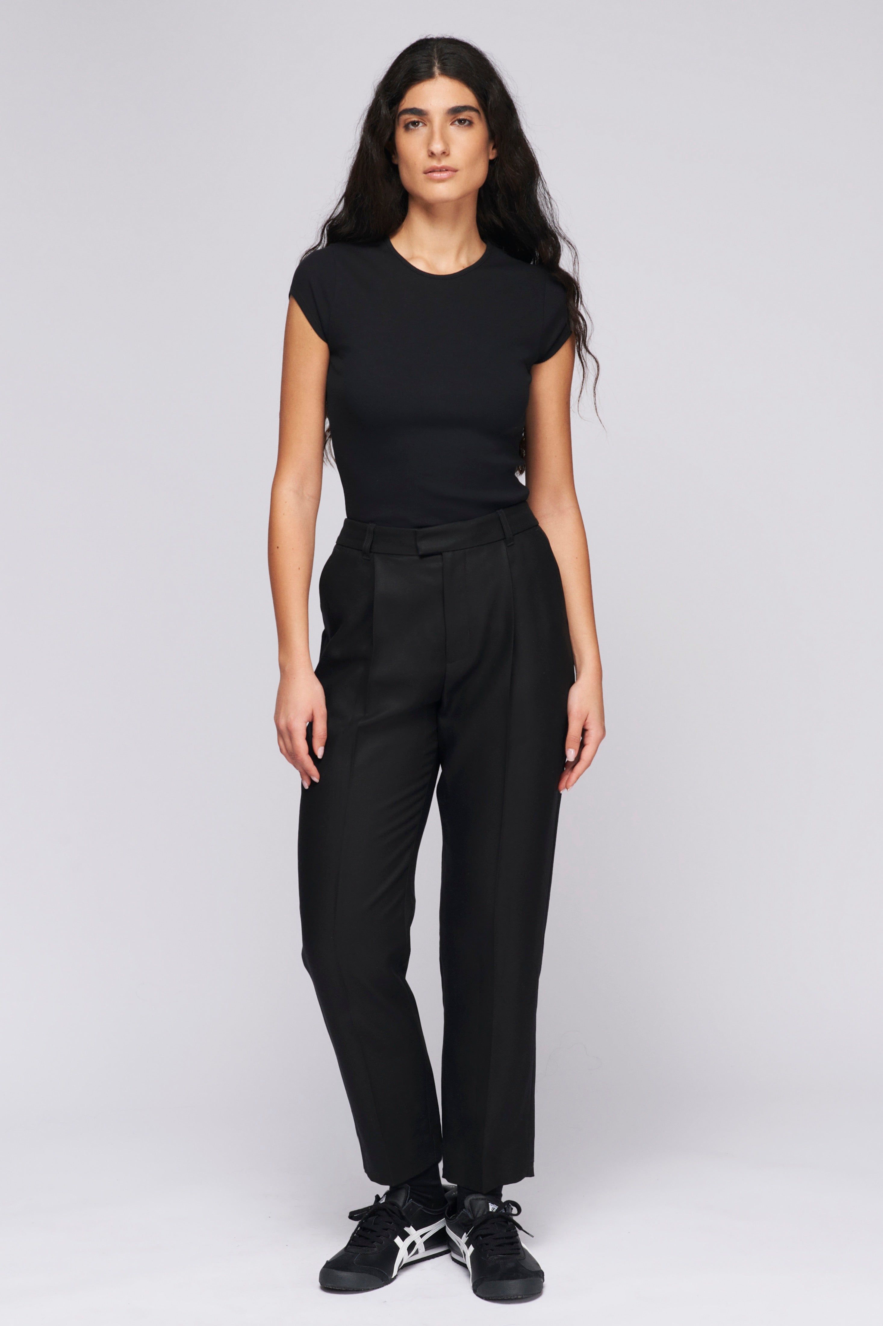 Women's Port Trouser in Black sold by Kotn