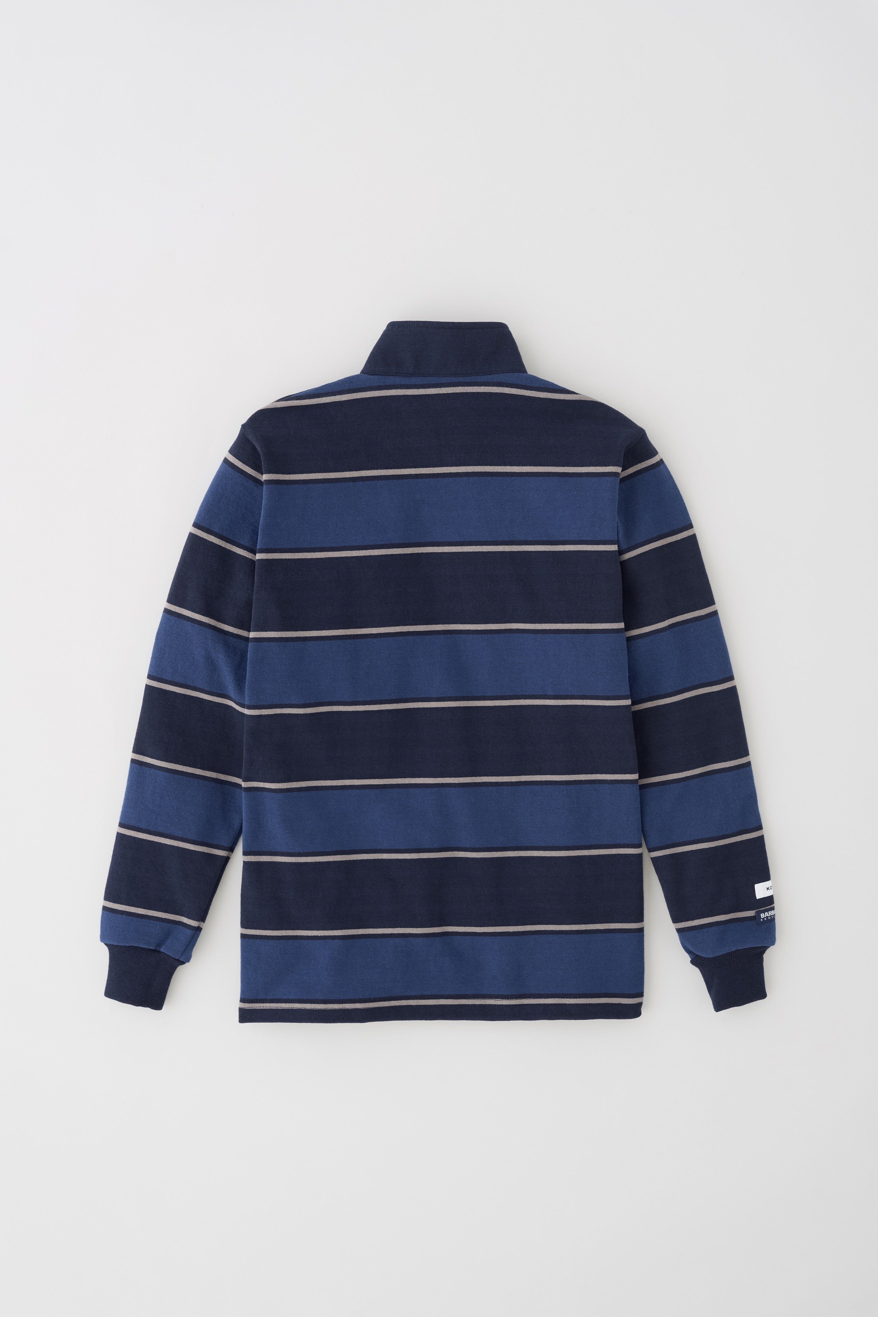 Men's Barbarian Rugby Half-zip Sweatshirt in Navy / Deep Ocean Stripe sold by Kotn product image thumbnail 6