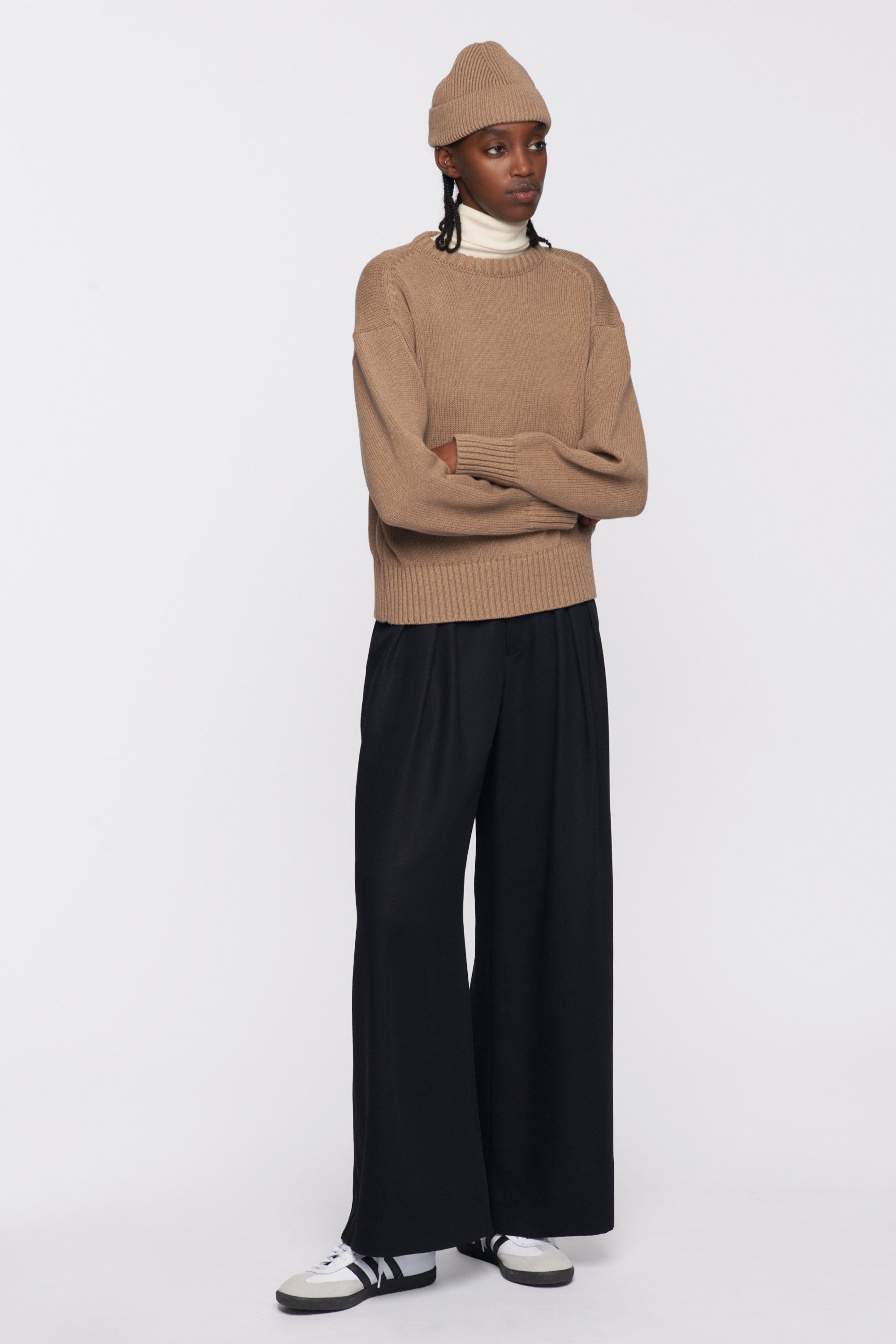 Women's Crew Sweater in Almond sold by Kotn