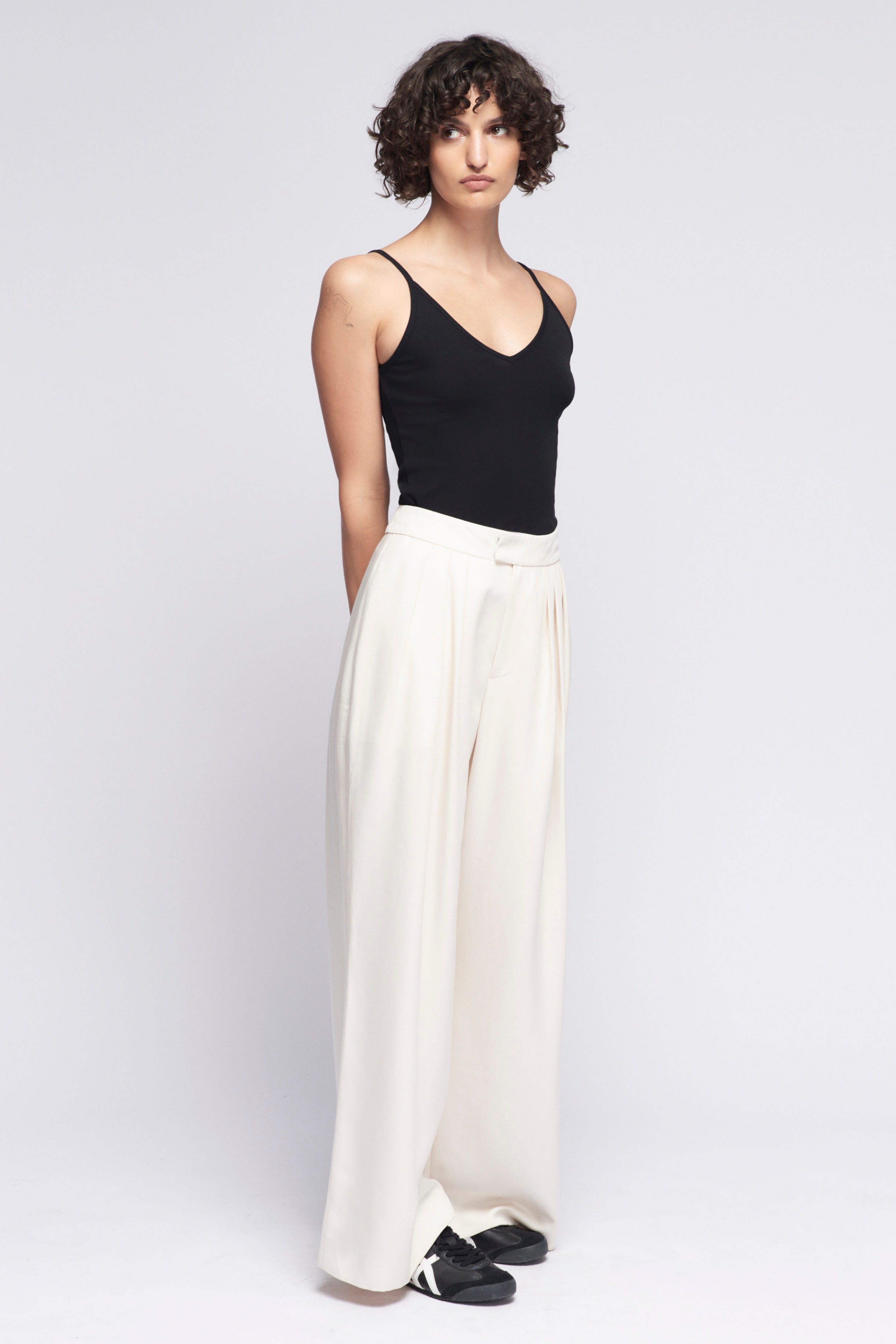 V-neck Tank in Black sold by Kotn