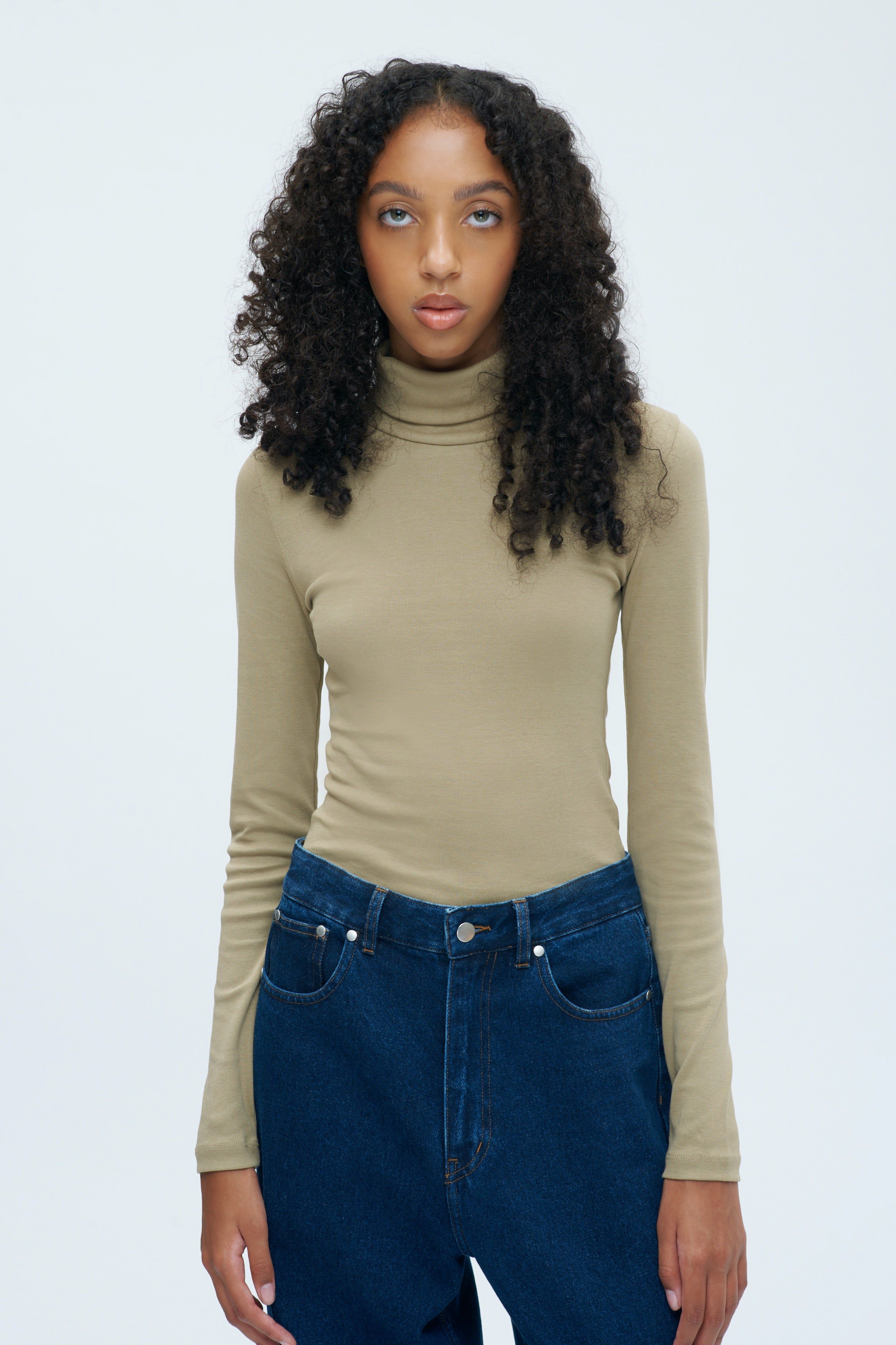 Fitted Turtleneck in Coriander sold by Kotn product image thumbnail 2