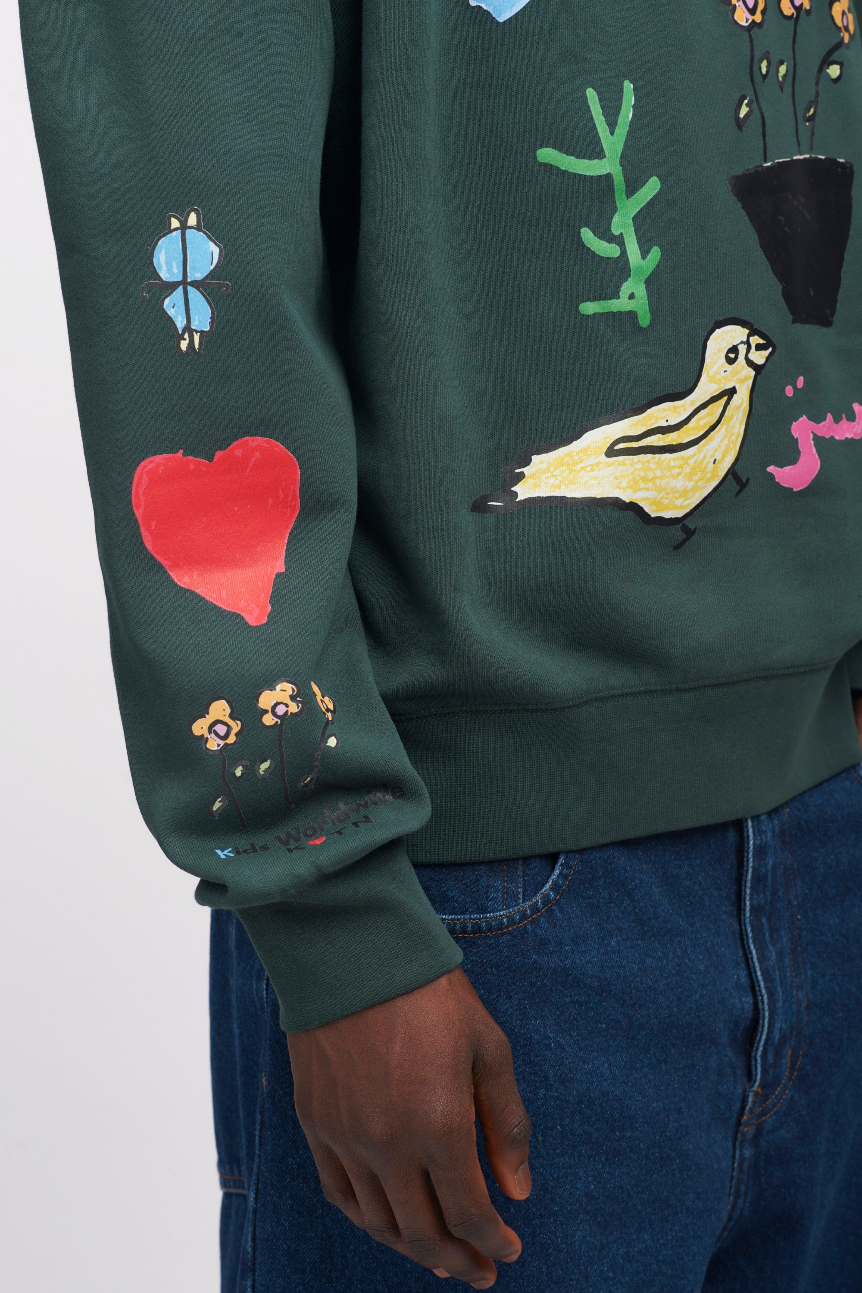 Kotn x KWW Love Collage Essential Sweatshirt in Racing Green sold by Kotn product image thumbnail 5