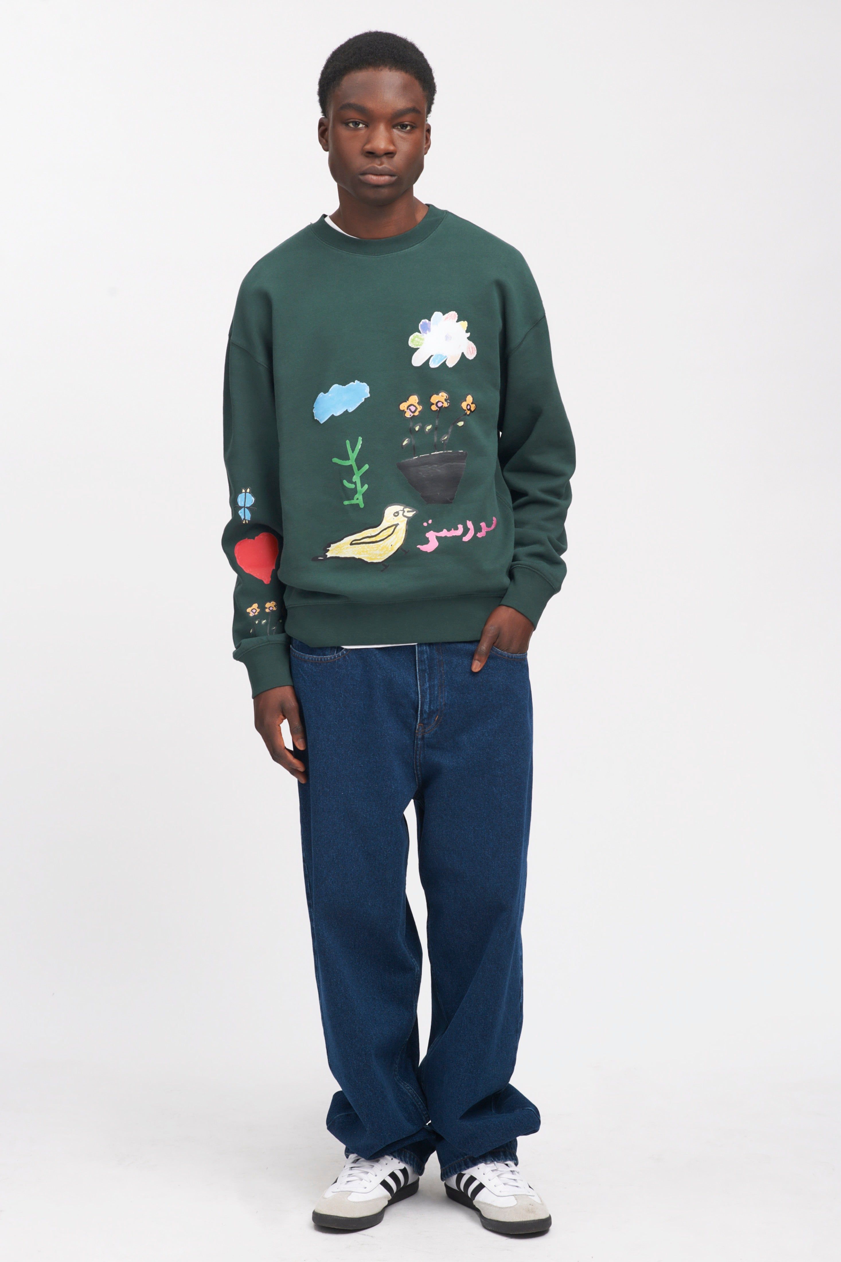 Kotn x KWW Love Collage Essential Sweatshirt in Racing Green sold by Kotn product image thumbnail 2