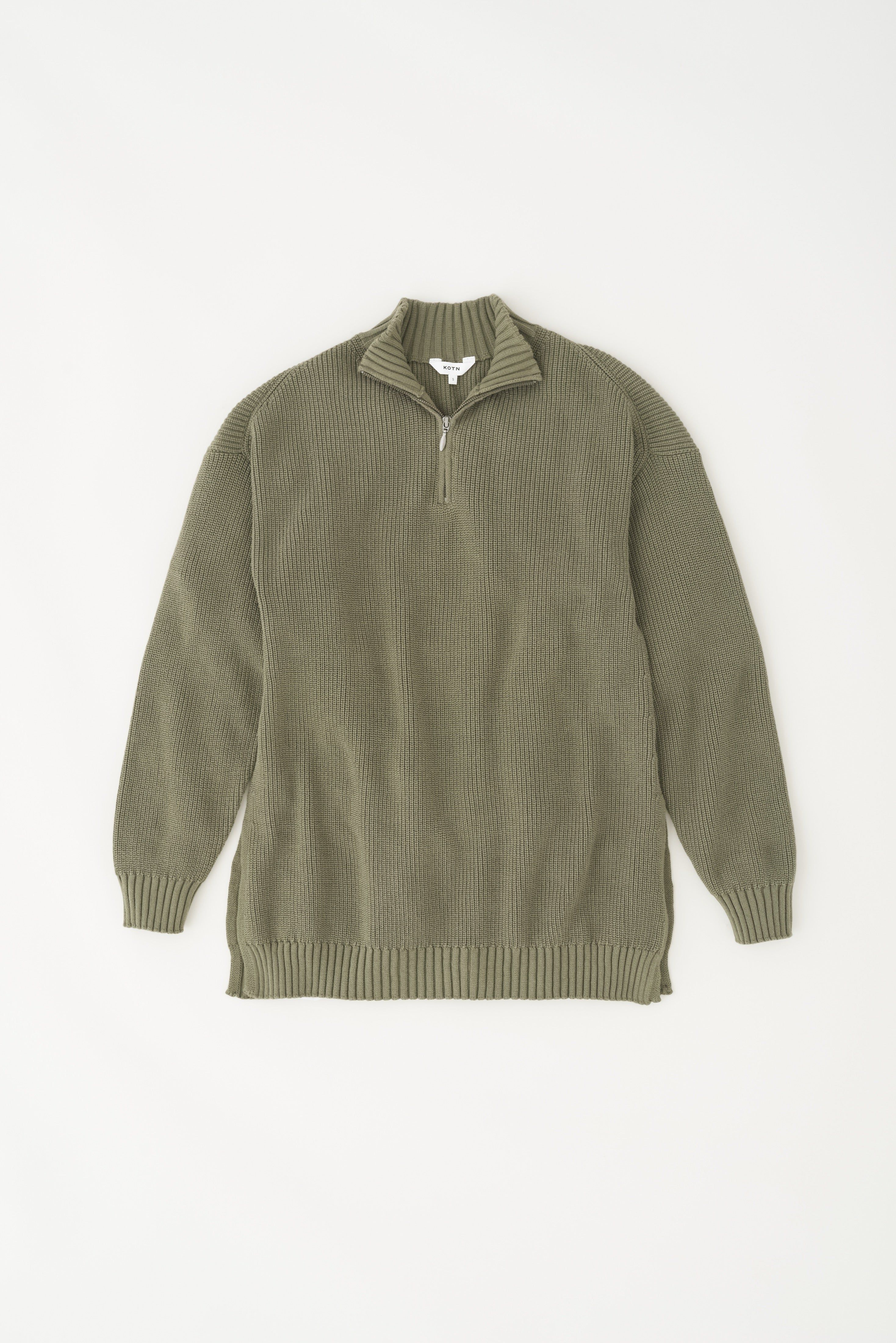 Women's Half-Zip Sweater in Fern sold by Kotn product image thumbnail 5